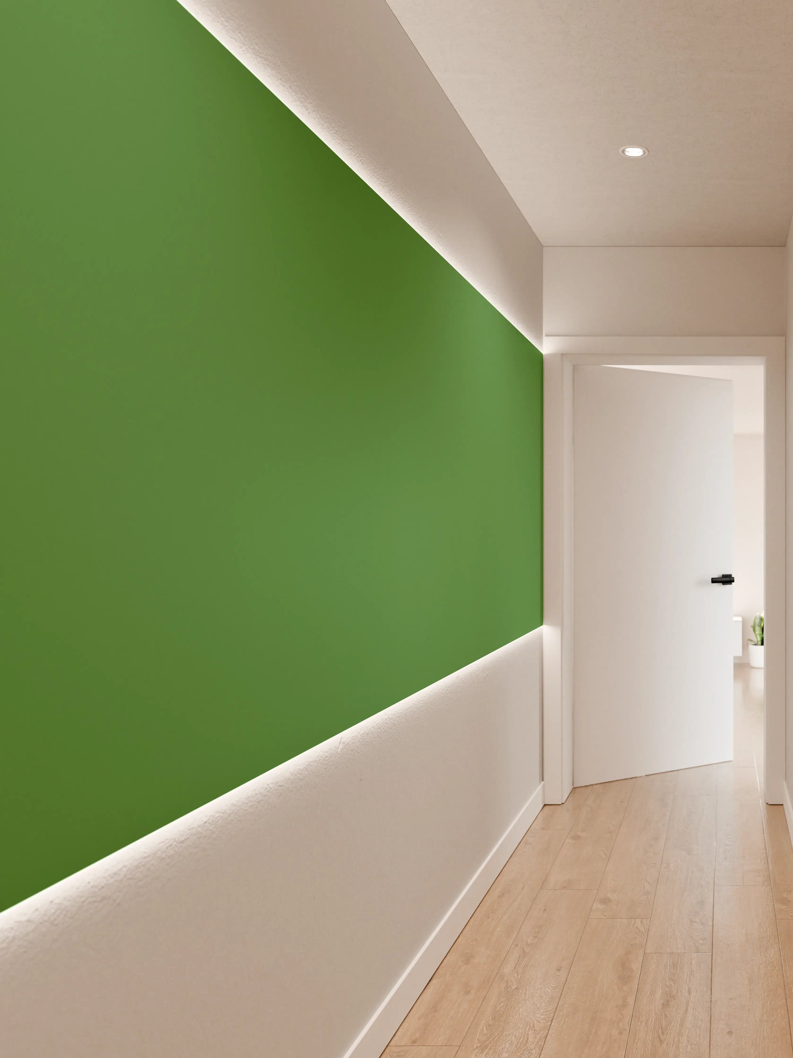 Wandverkleidung Flur - RAL 6017 (Maigrün)