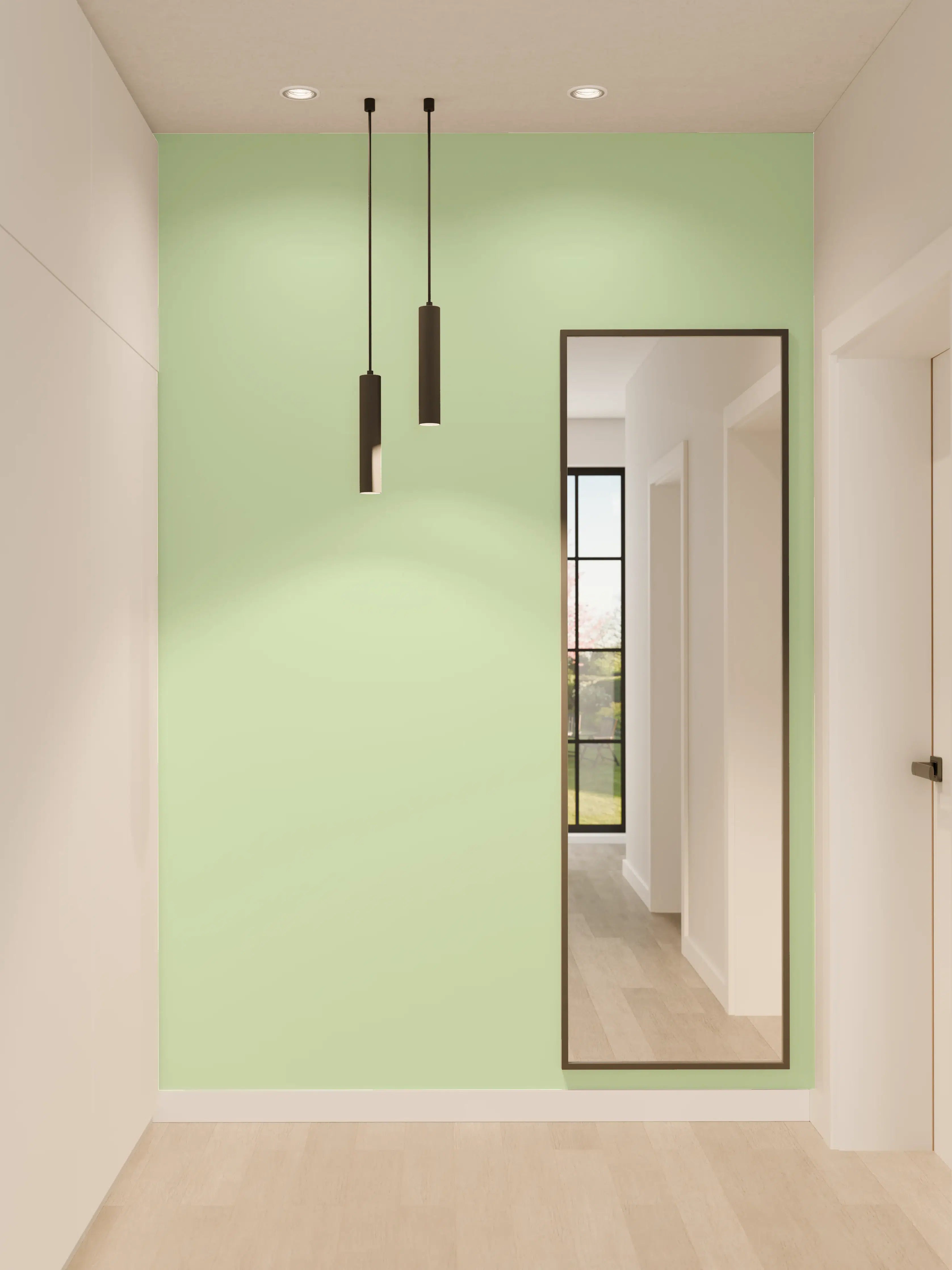 Wandverkleidung Flur - RAL 6019 (pastellgrün)