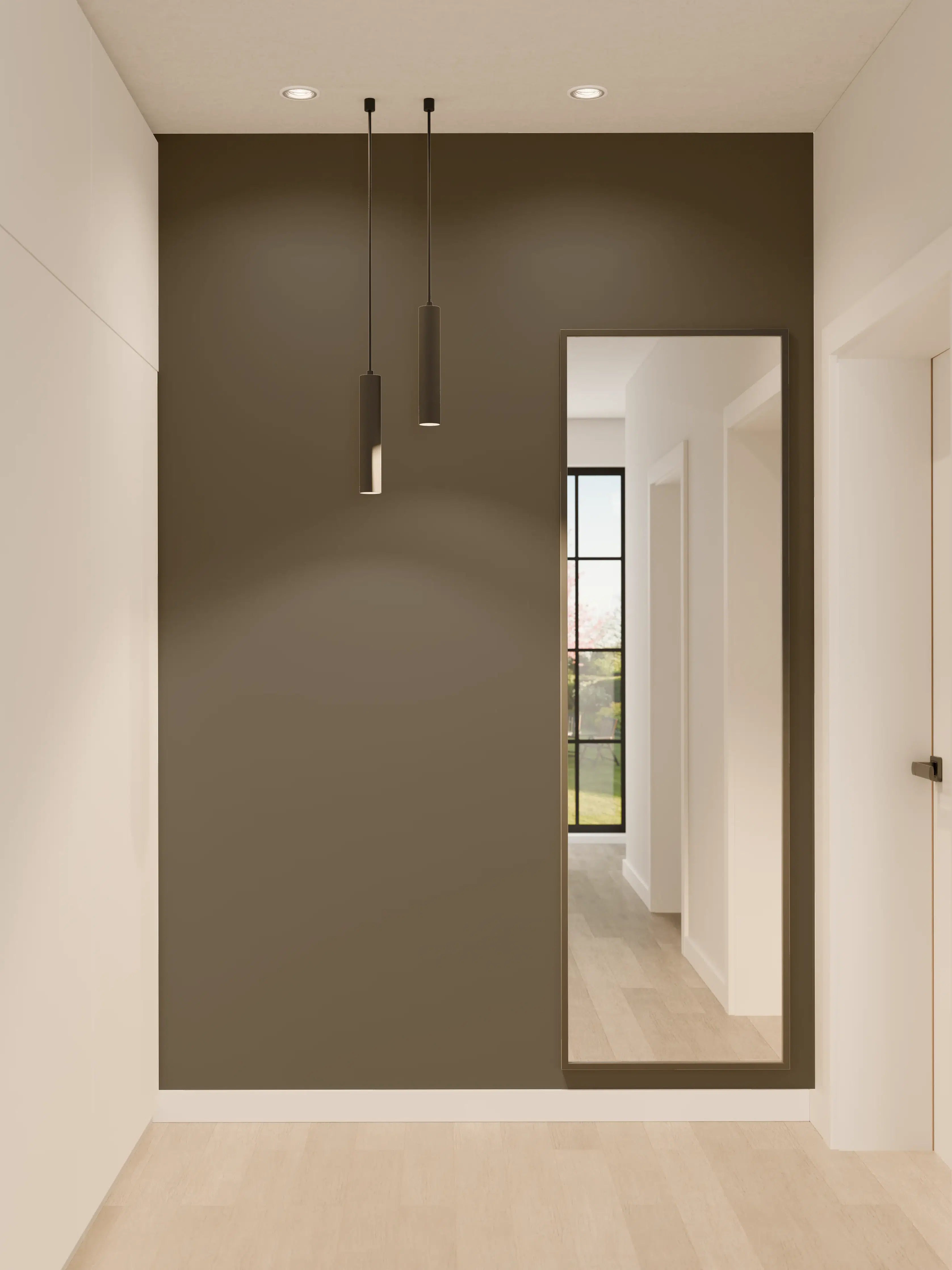 Wandverkleidung Flur - RAL 6022 (Braunoliv)