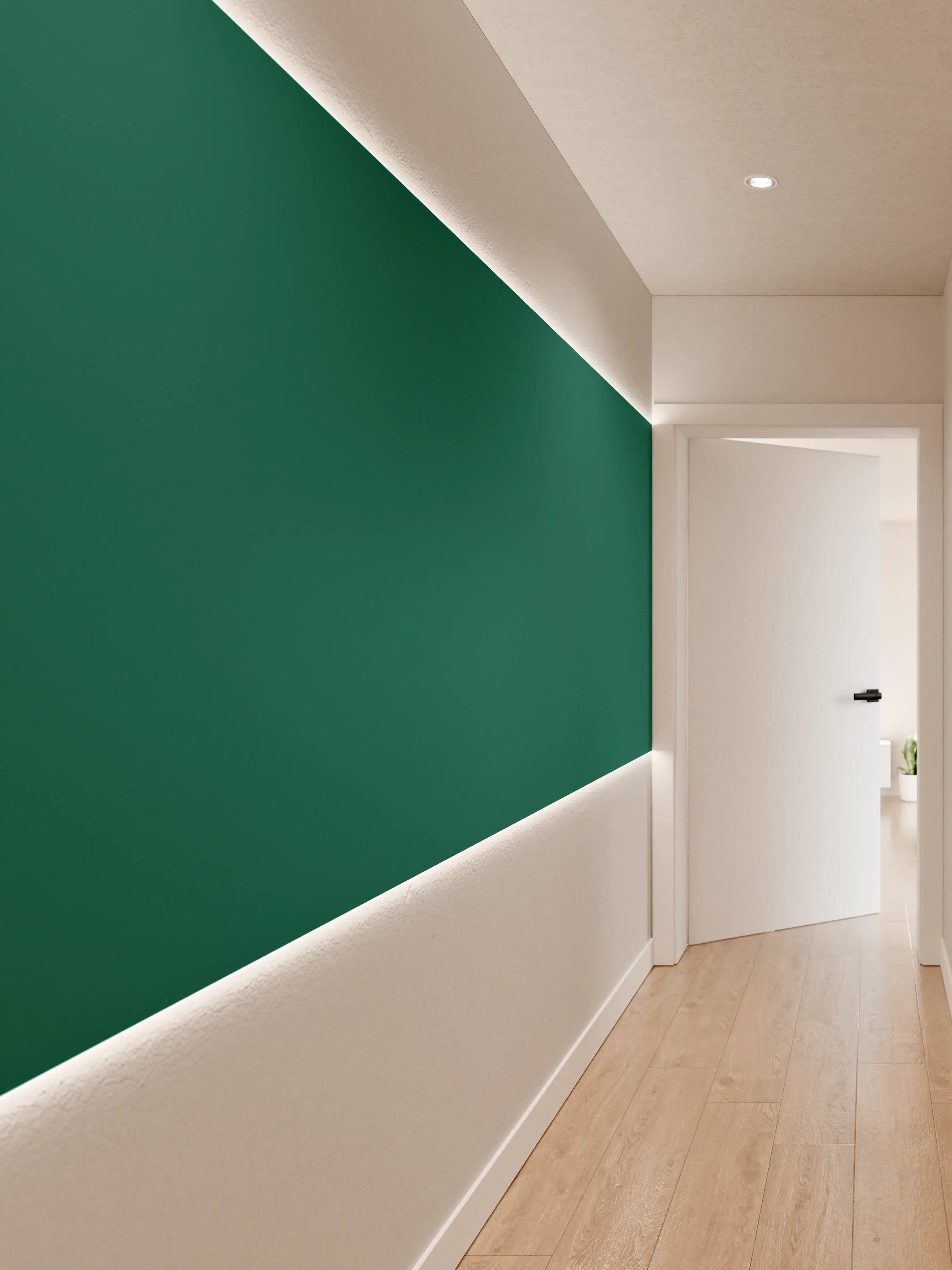Wandverkleidung Flur - RAL 6026 (Opalgrün)