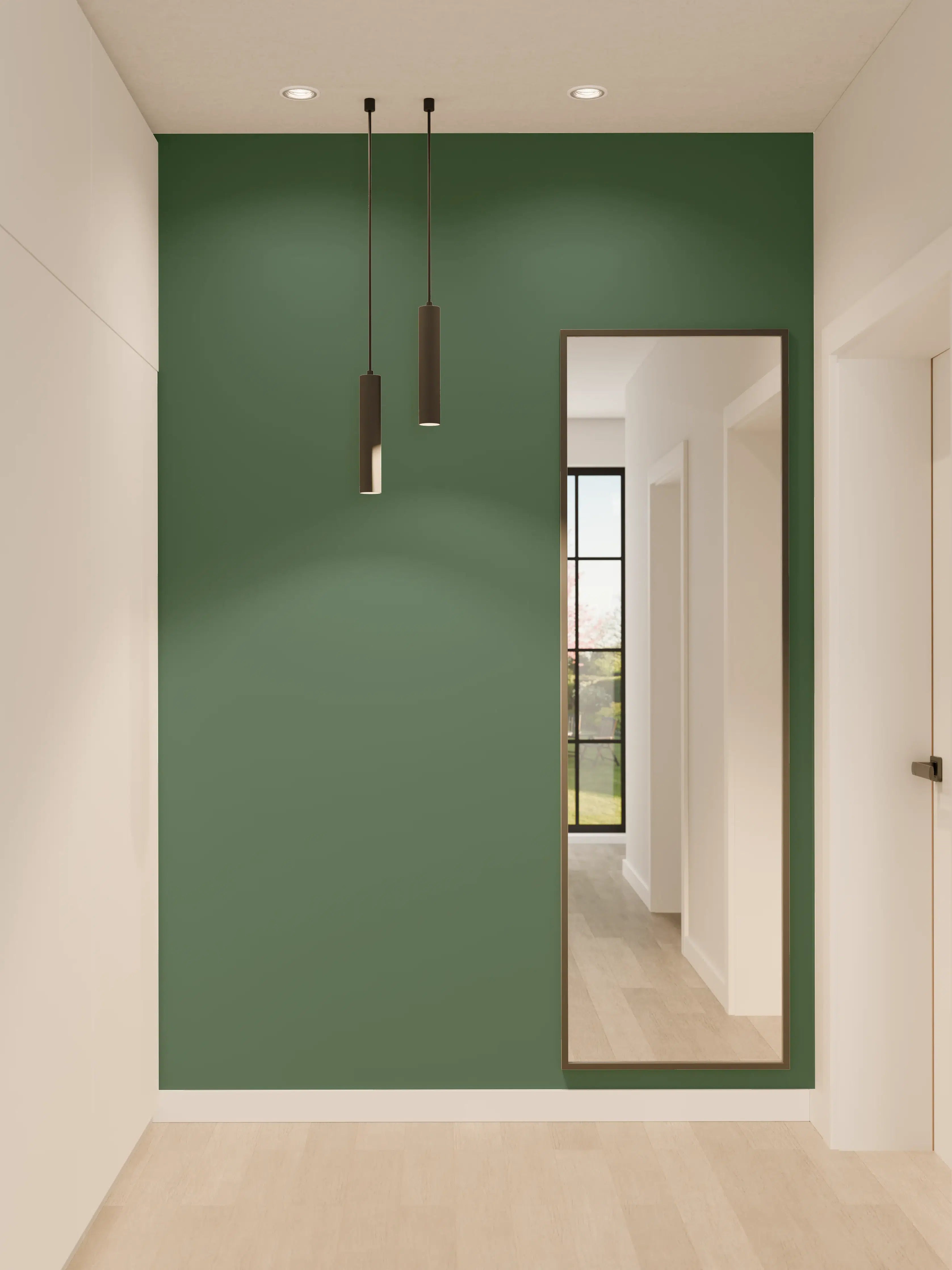 Wandverkleidung Flur - RAL 6028 (Kieferngrün)