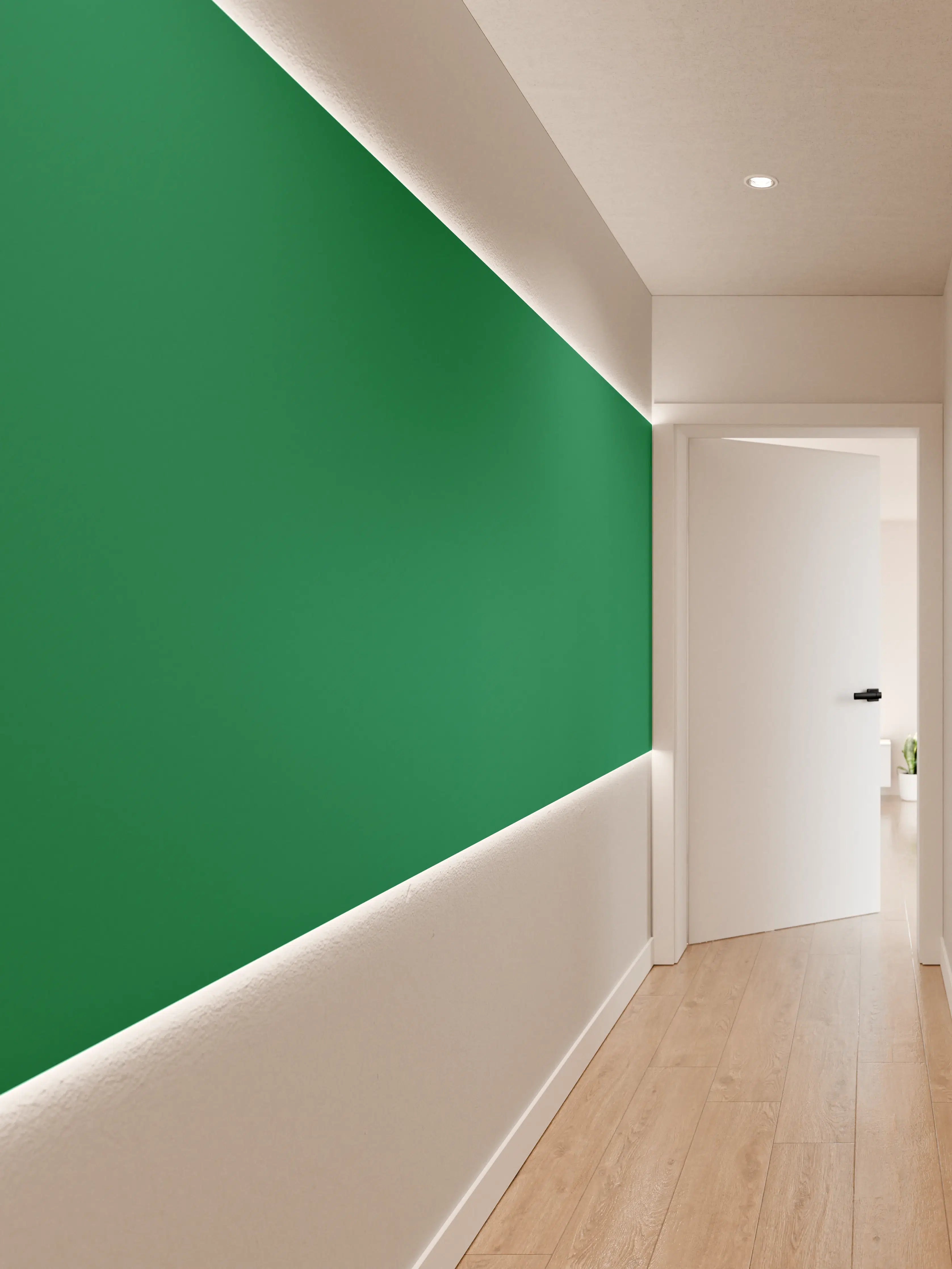Wandverkleidung Flur - RAL 6032 (Signalgrün)