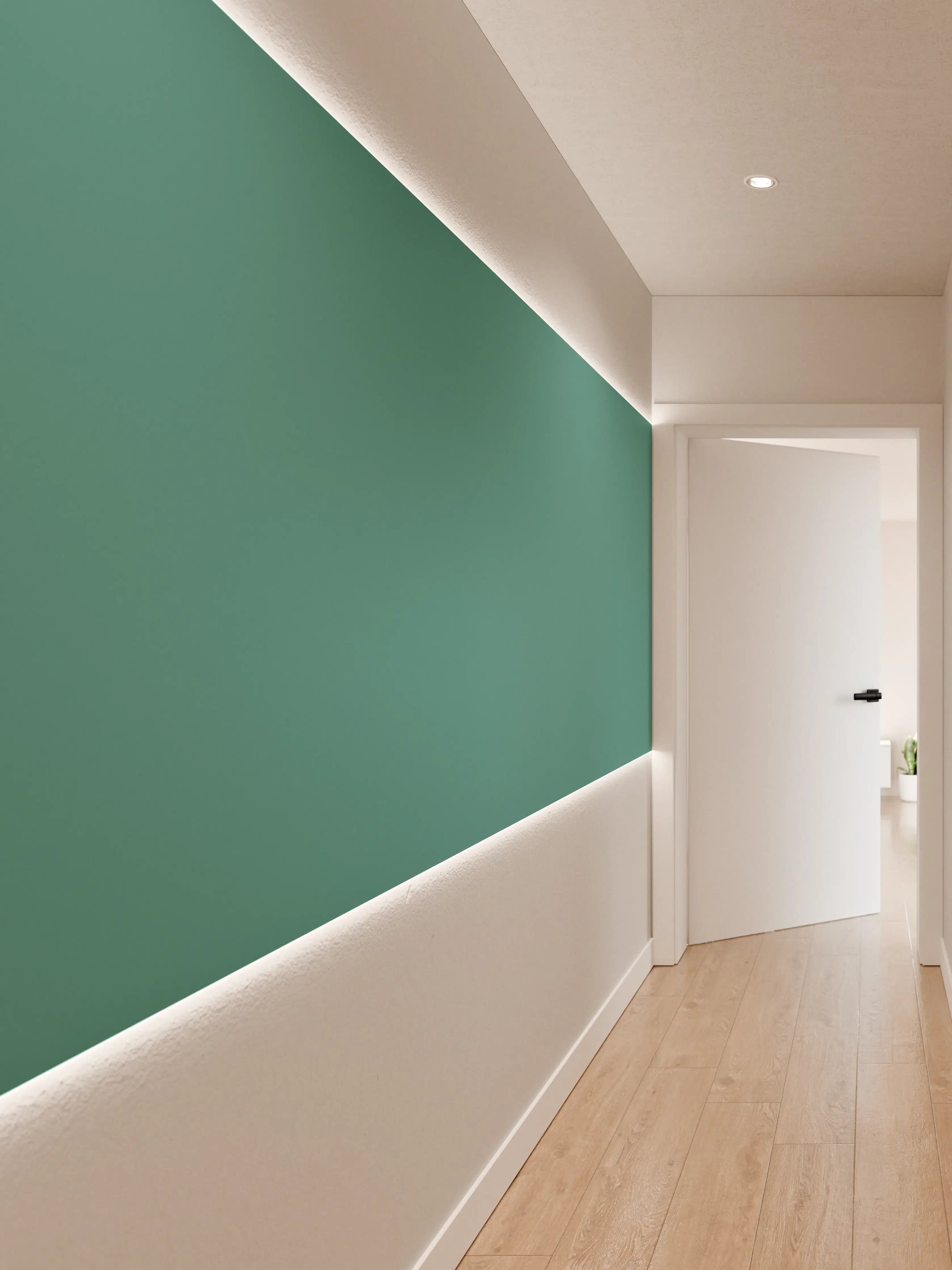 Wandverkleidung Flur - RAL 6033 (Minttürkis)