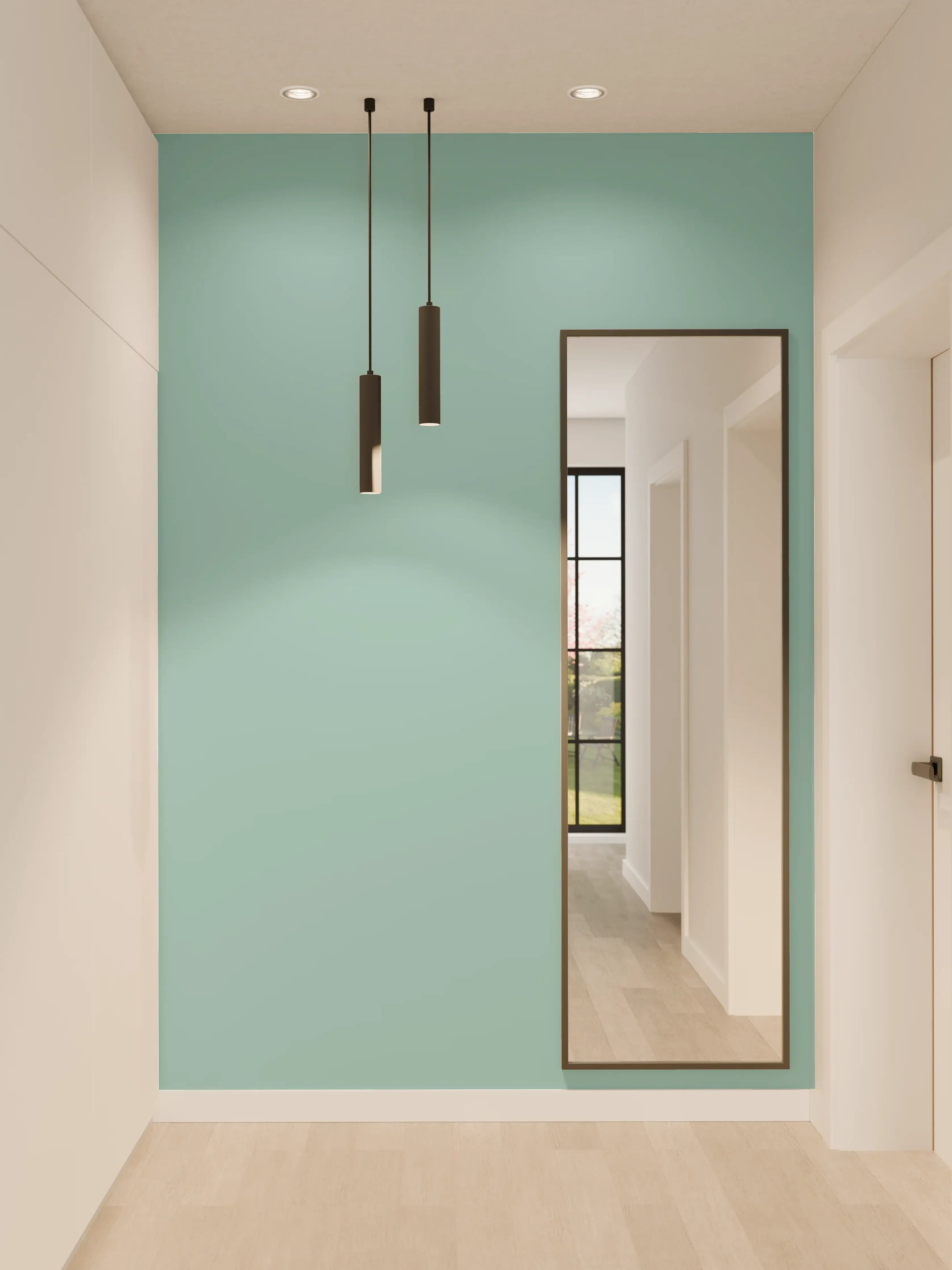 Wandverkleidung Flur - RAL 6034 (Pastell-Türkis)