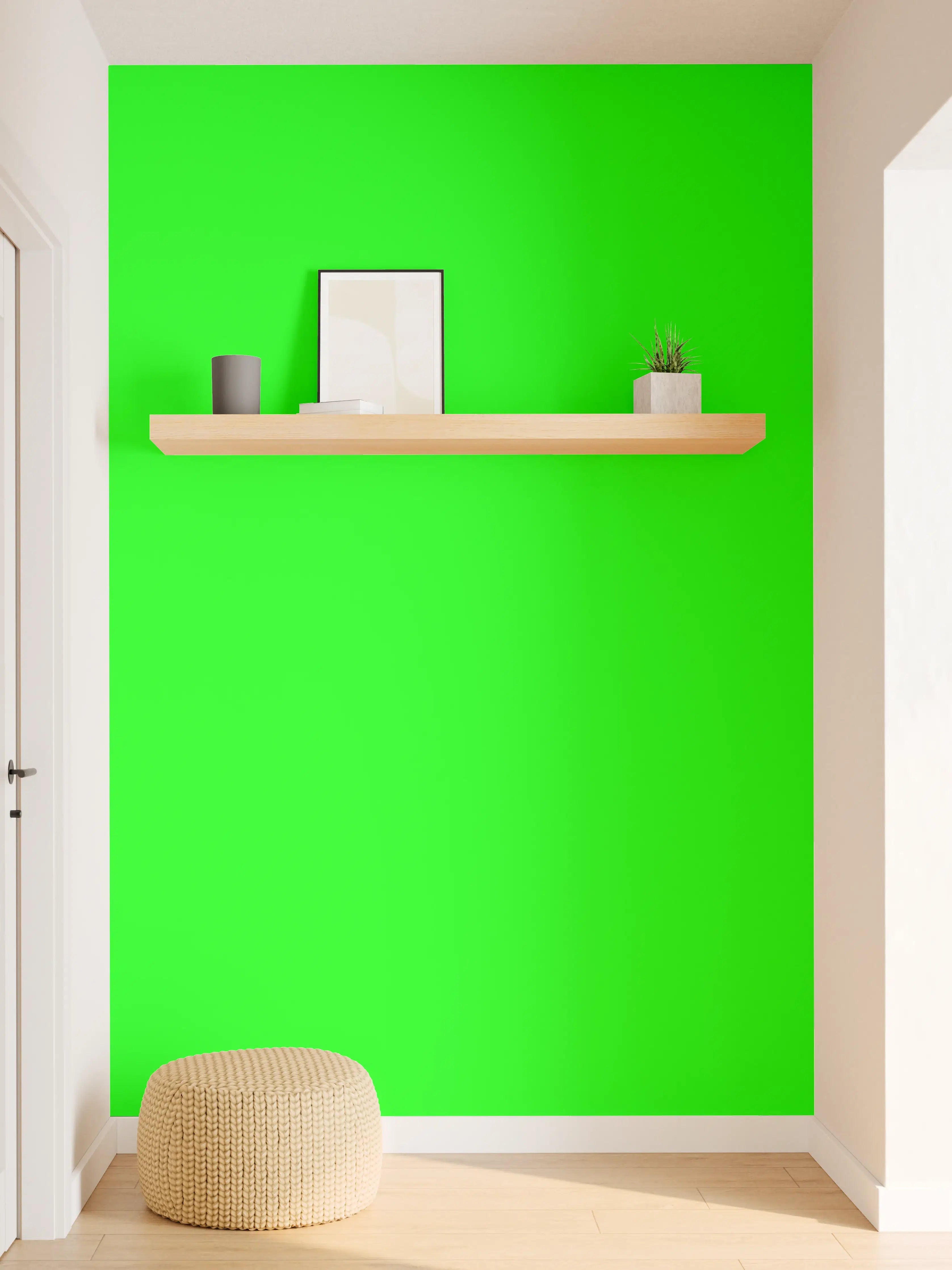 Wandverkleidung Flur - RAL 6038 (leuchtendes Grün)