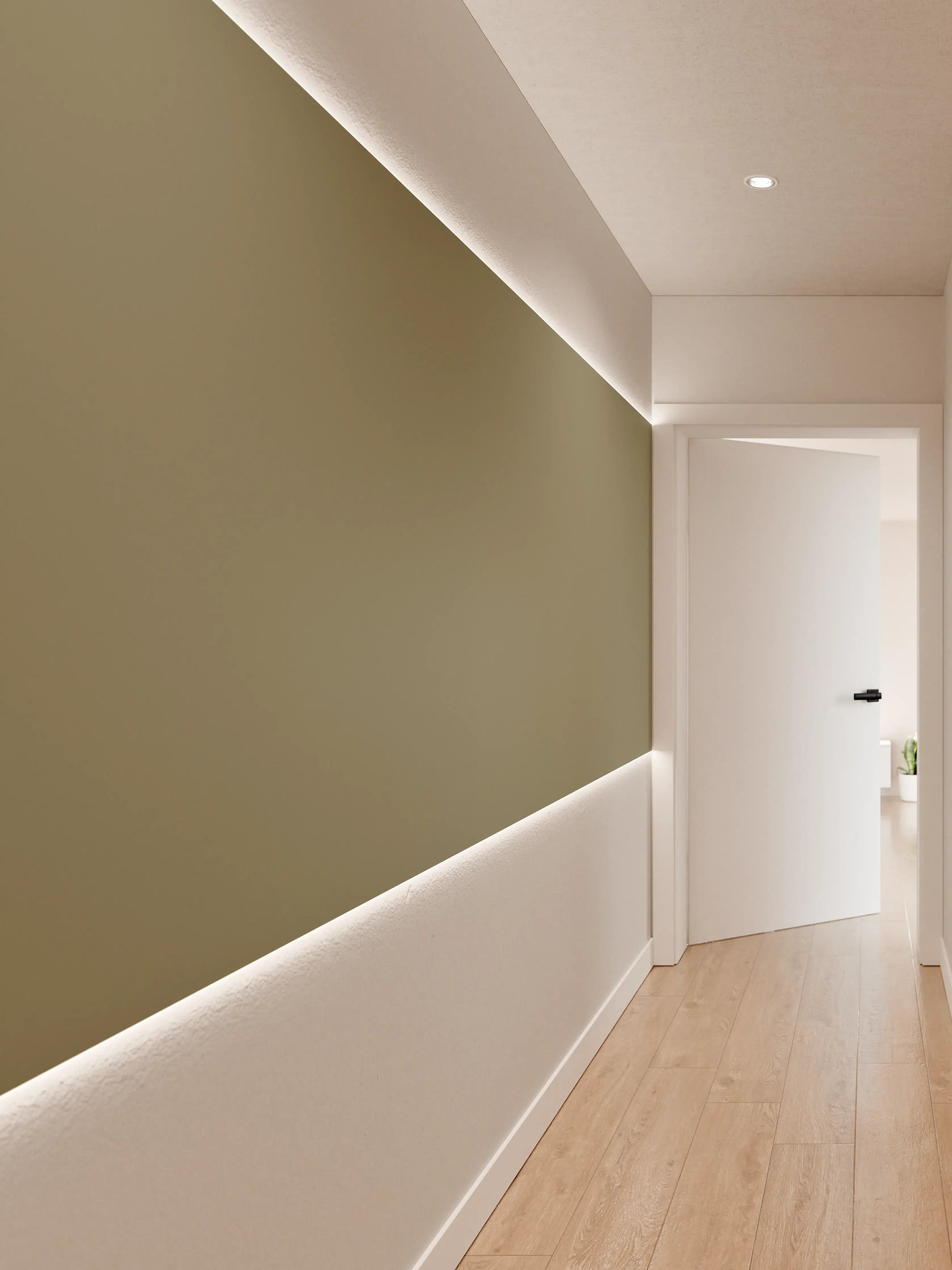 Wandverkleidung Flur - RAL 7002 (Olivgrau)