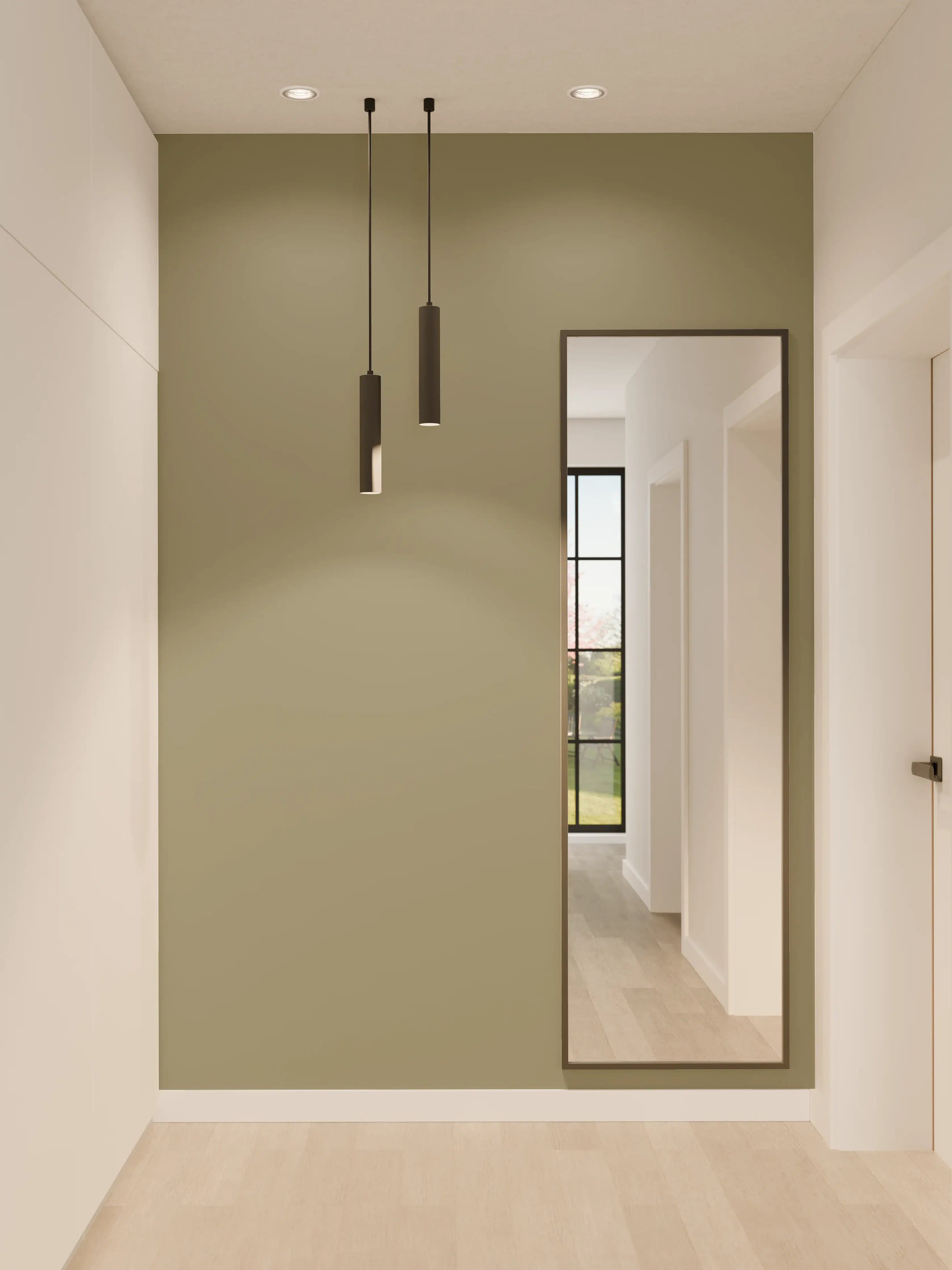 Wandverkleidung Flur - RAL 7002 (Olivgrau)