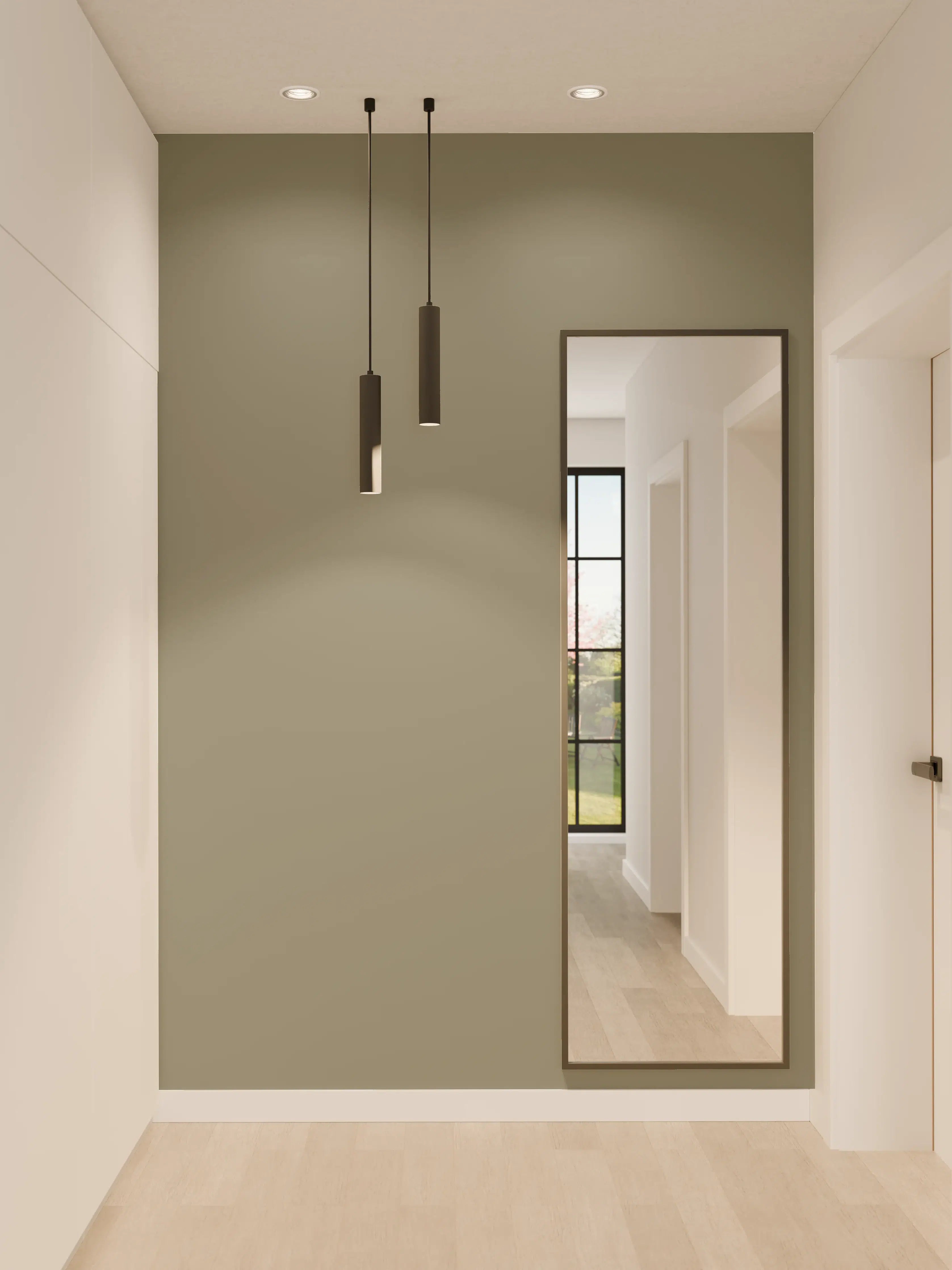 Wandverkleidung Flur - RAL 7003 (Moosgrau)
