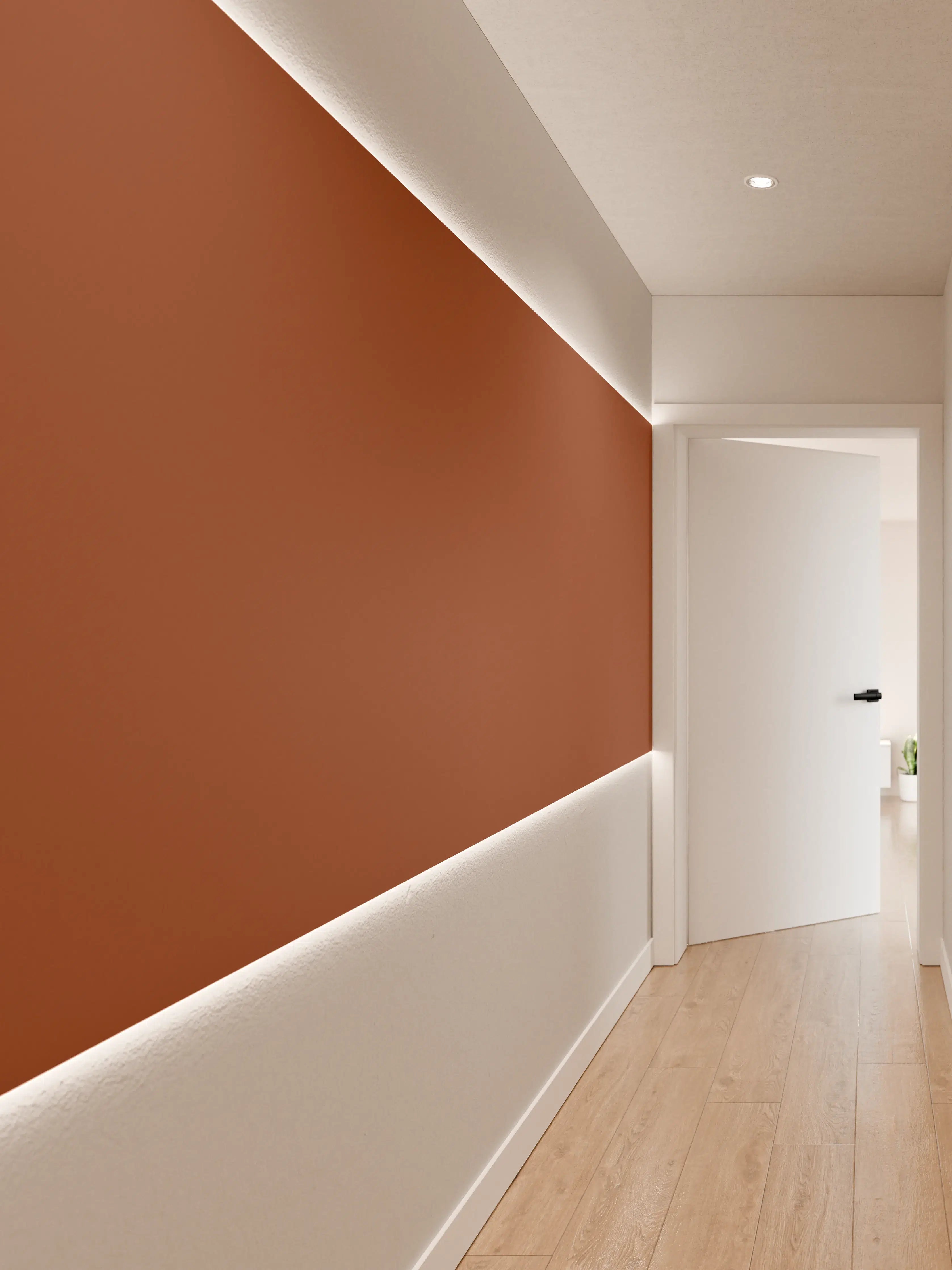 Wandverkleidung Flur - RAL 8004 (Kupferbraun)