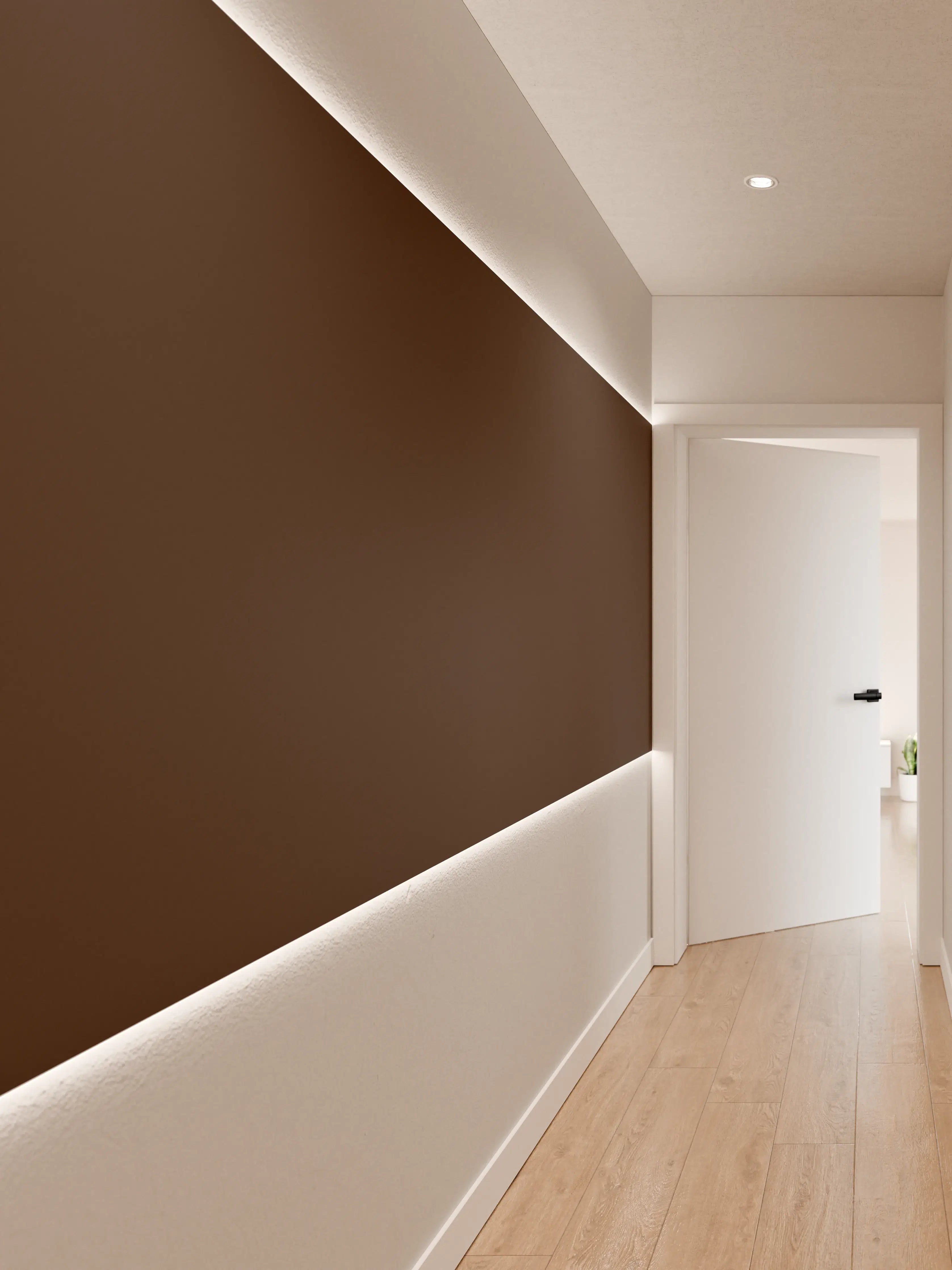 Wandverkleidung Flur - RAL 8017 (Schokoladenbraun)