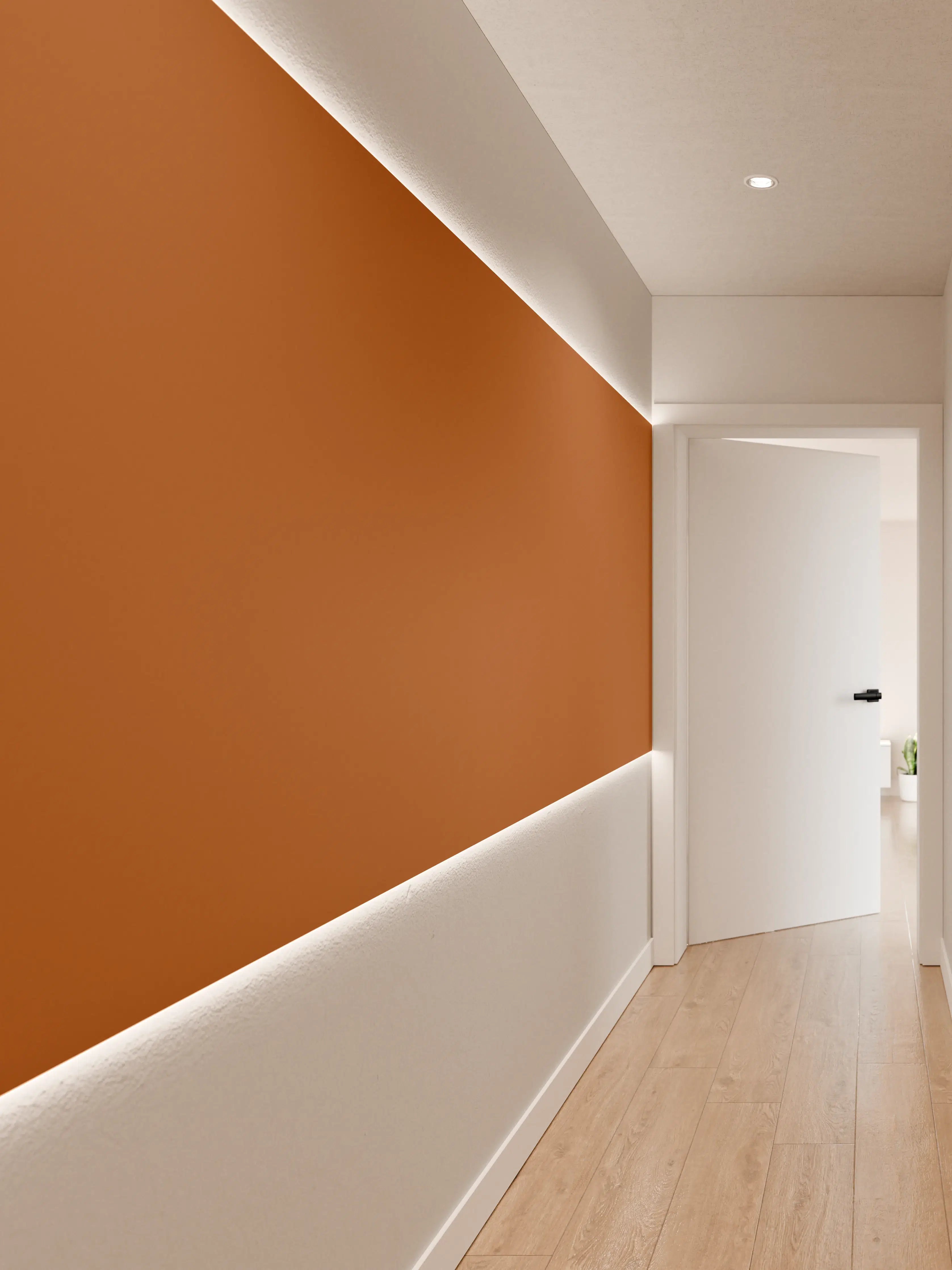 Wandverkleidung Flur - RAL 8023 (Orangebraun)