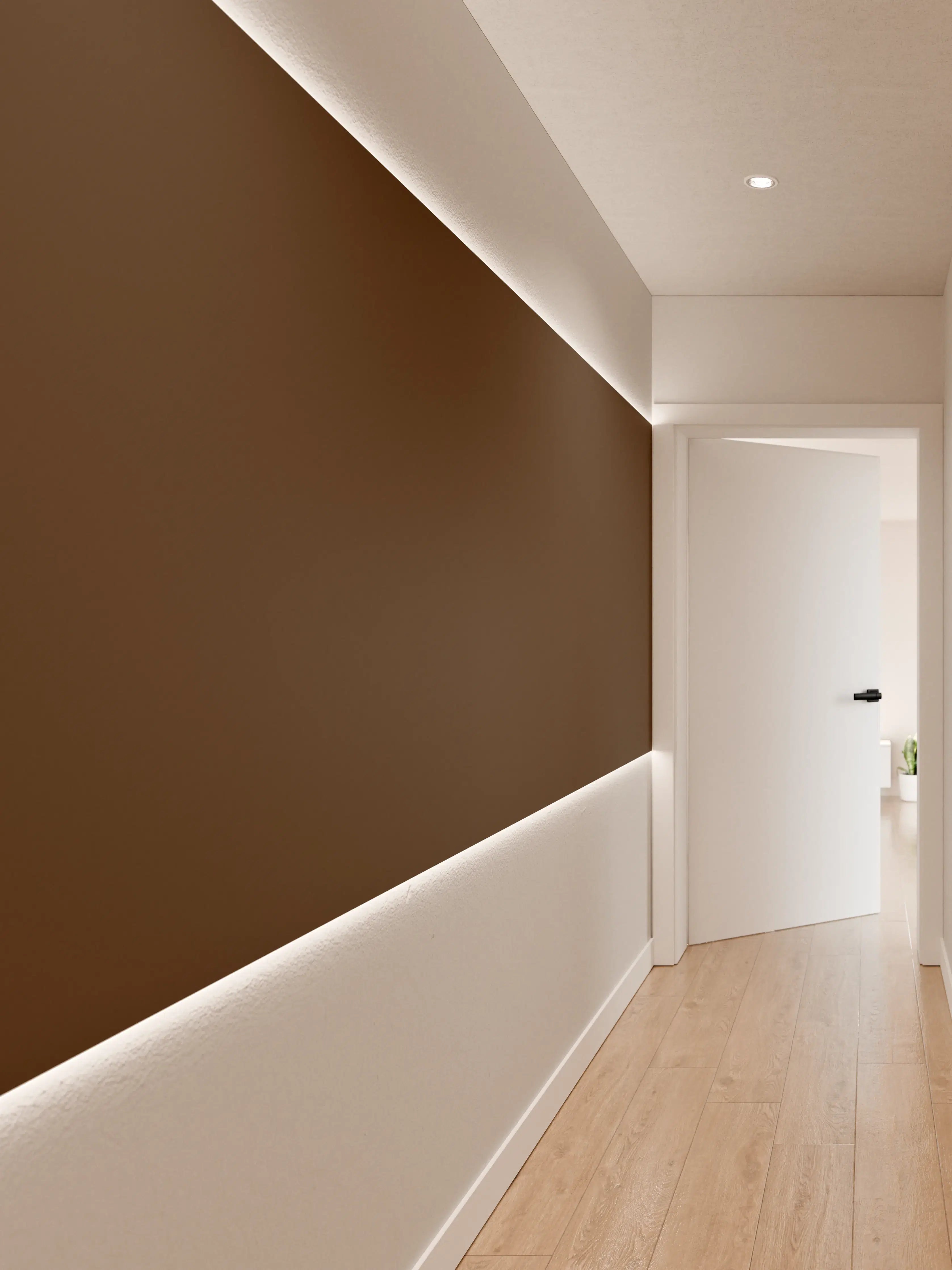 Wandverkleidung Flur - RAL 8028 (Terrabraun)