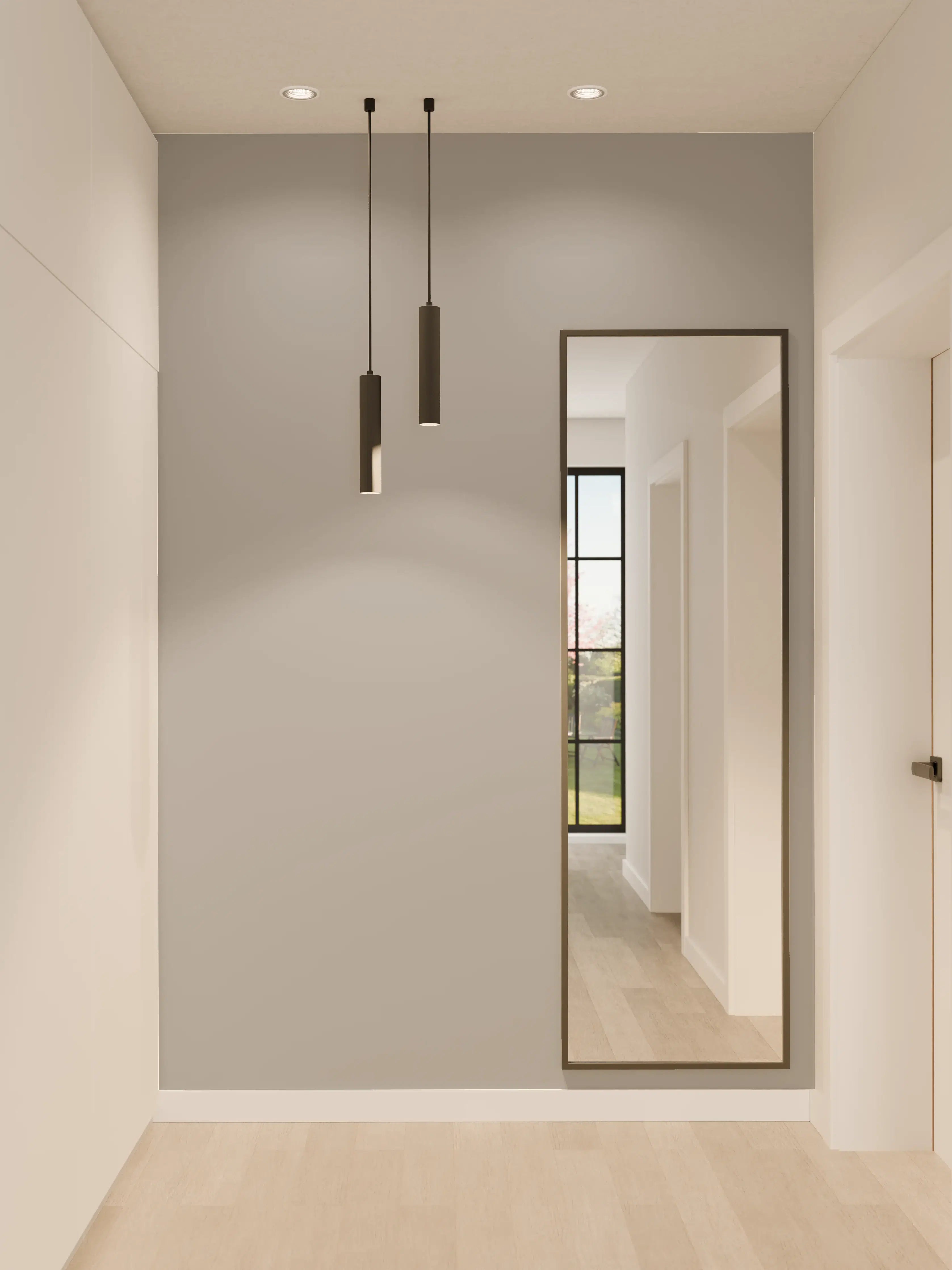 Wandverkleidung Flur - RAL 9022 (Perlhellgrau)