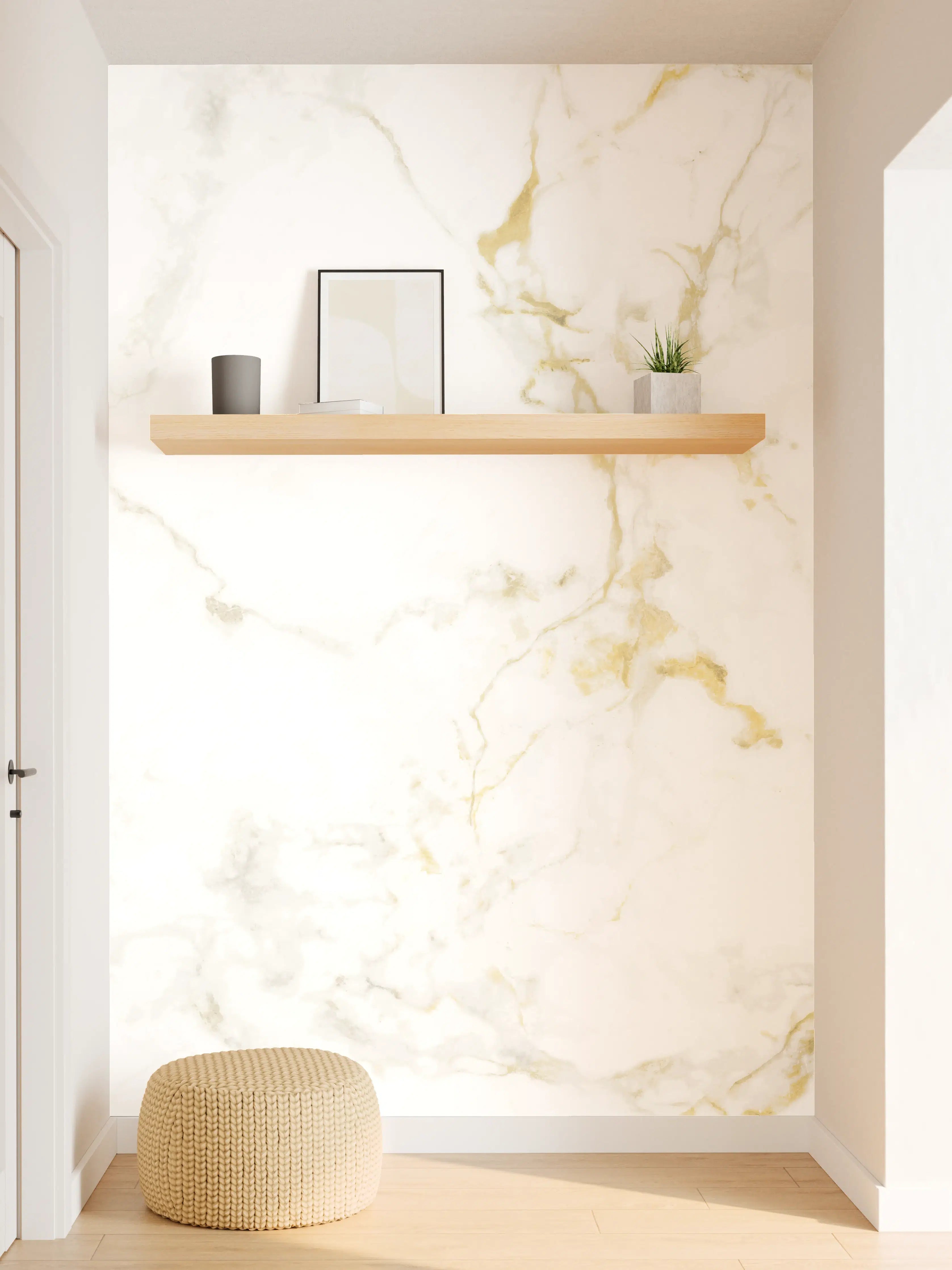 Wandverkleidung Flur - Realistische Goldmarmor Textur