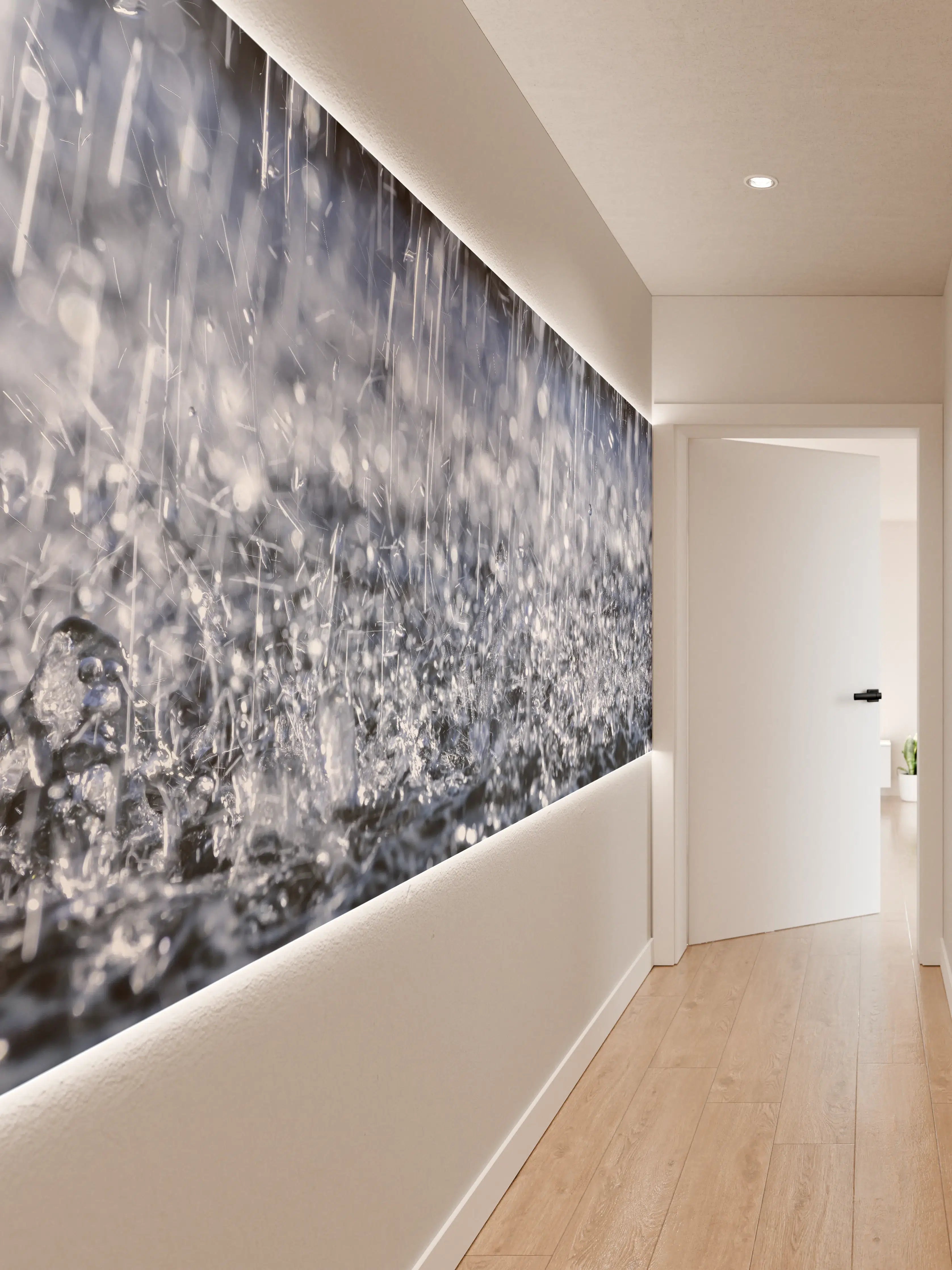 Wandverkleidung Flur - Regentropfen im Detail