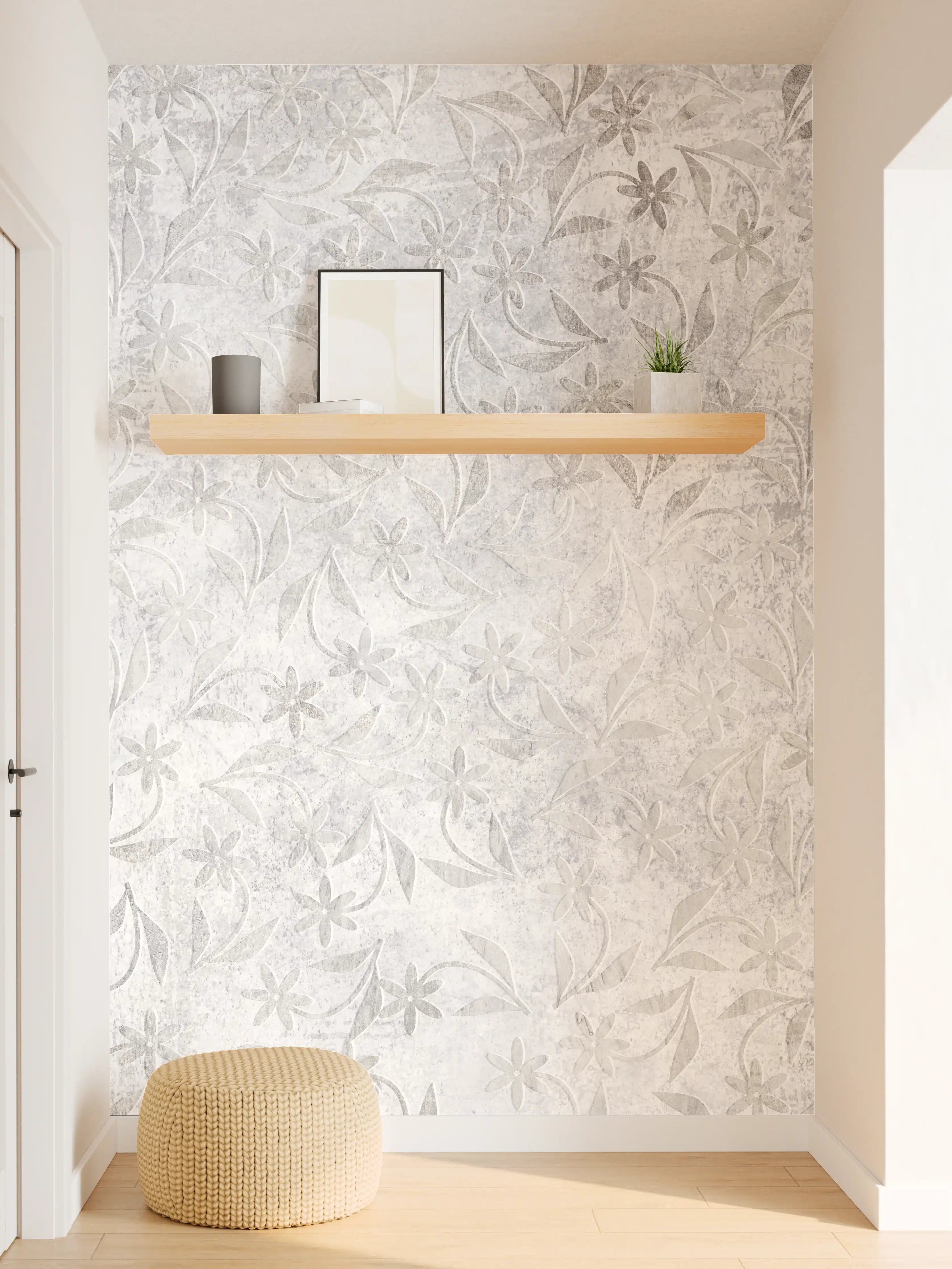Wandverkleidung Flur - Retro Blumen Textur
