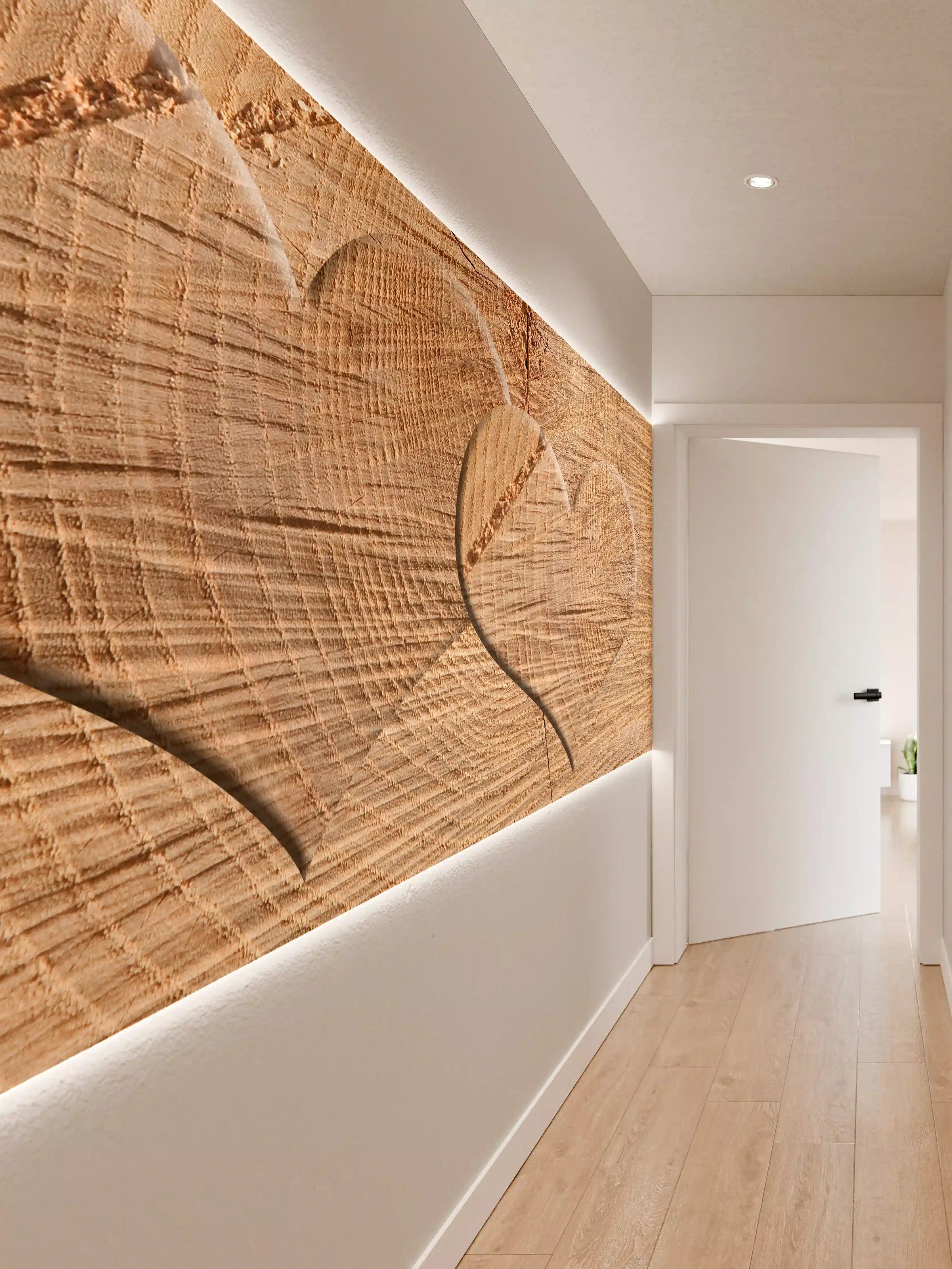 Wandverkleidung Flur - Romantische Holzherz-Dekoration
