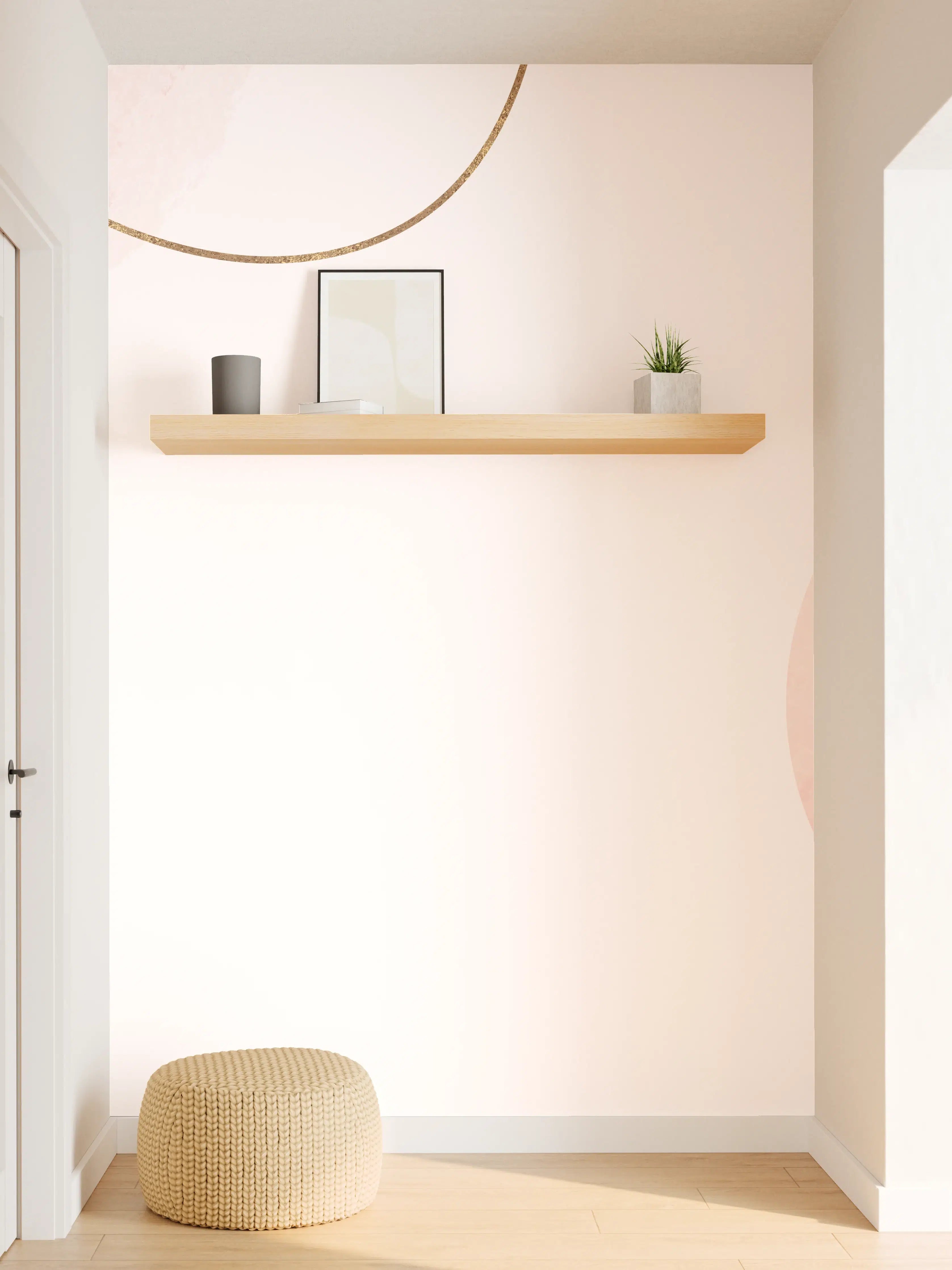 Wandverkleidung Flur - Rosa Gold Akzent Aquarell