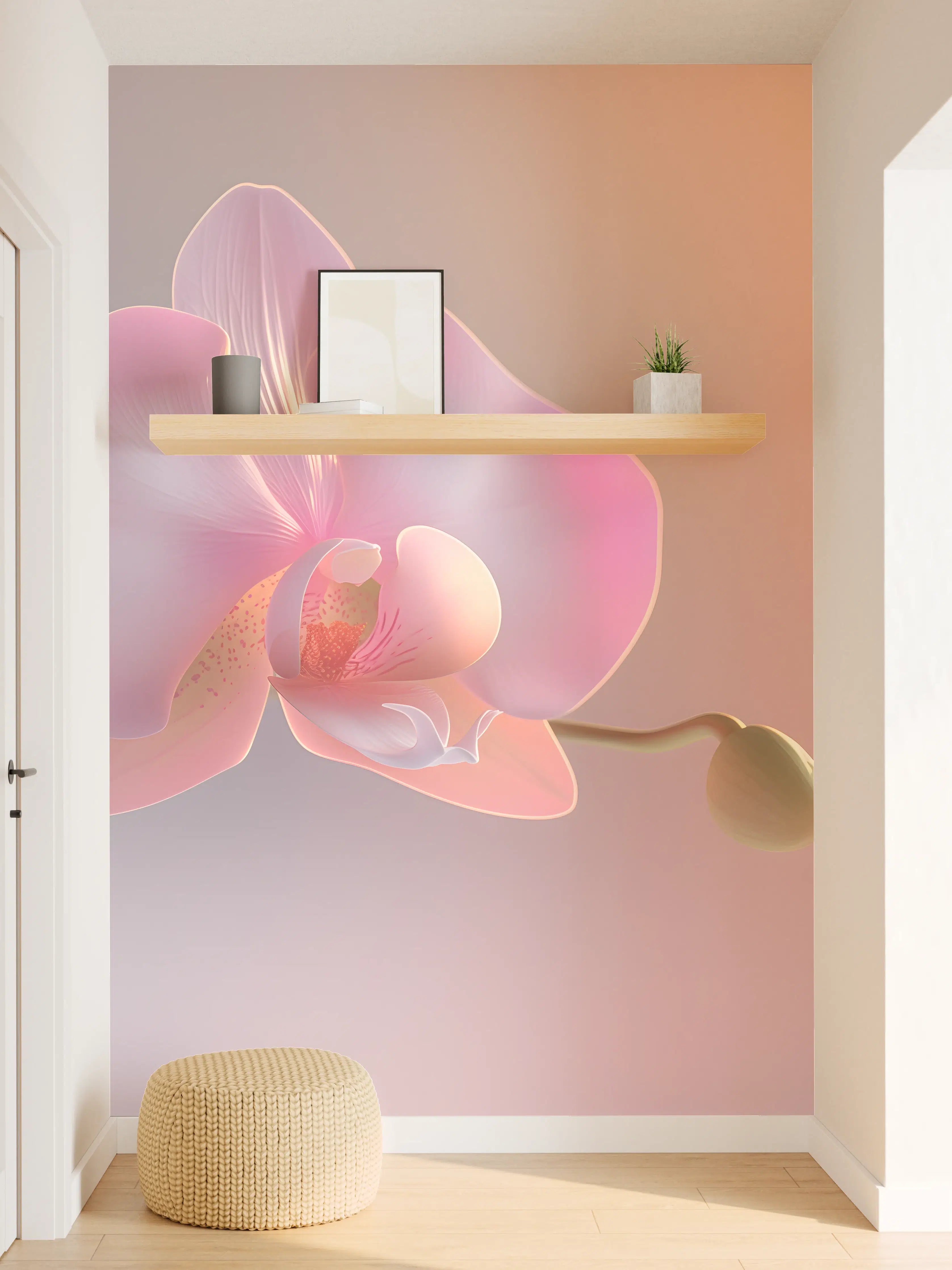 Wandverkleidung Flur - Rosa Orchidee Pastellhintergrund