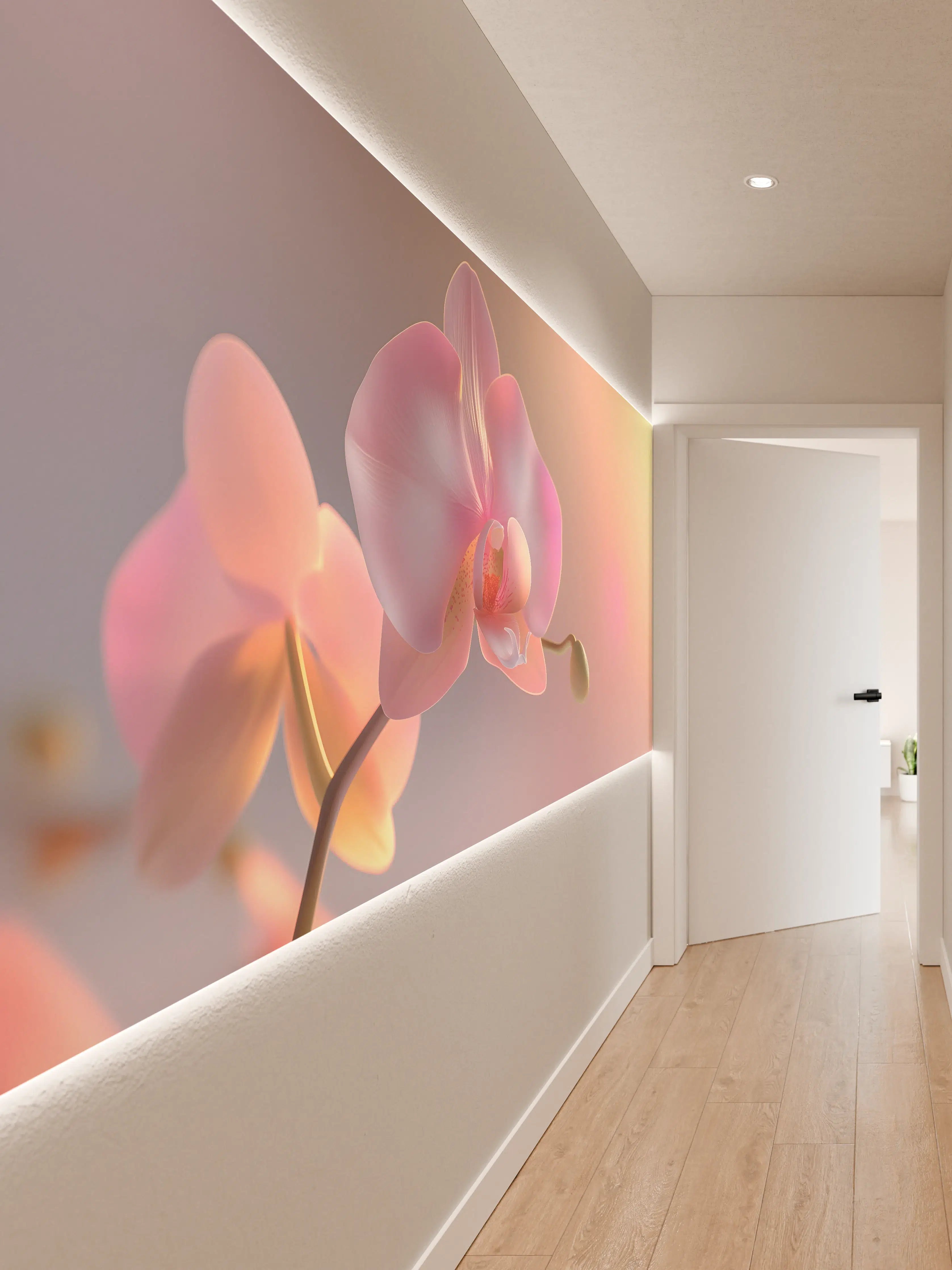 Wandverkleidung Flur - Rosa Orchidee Pastellhintergrund