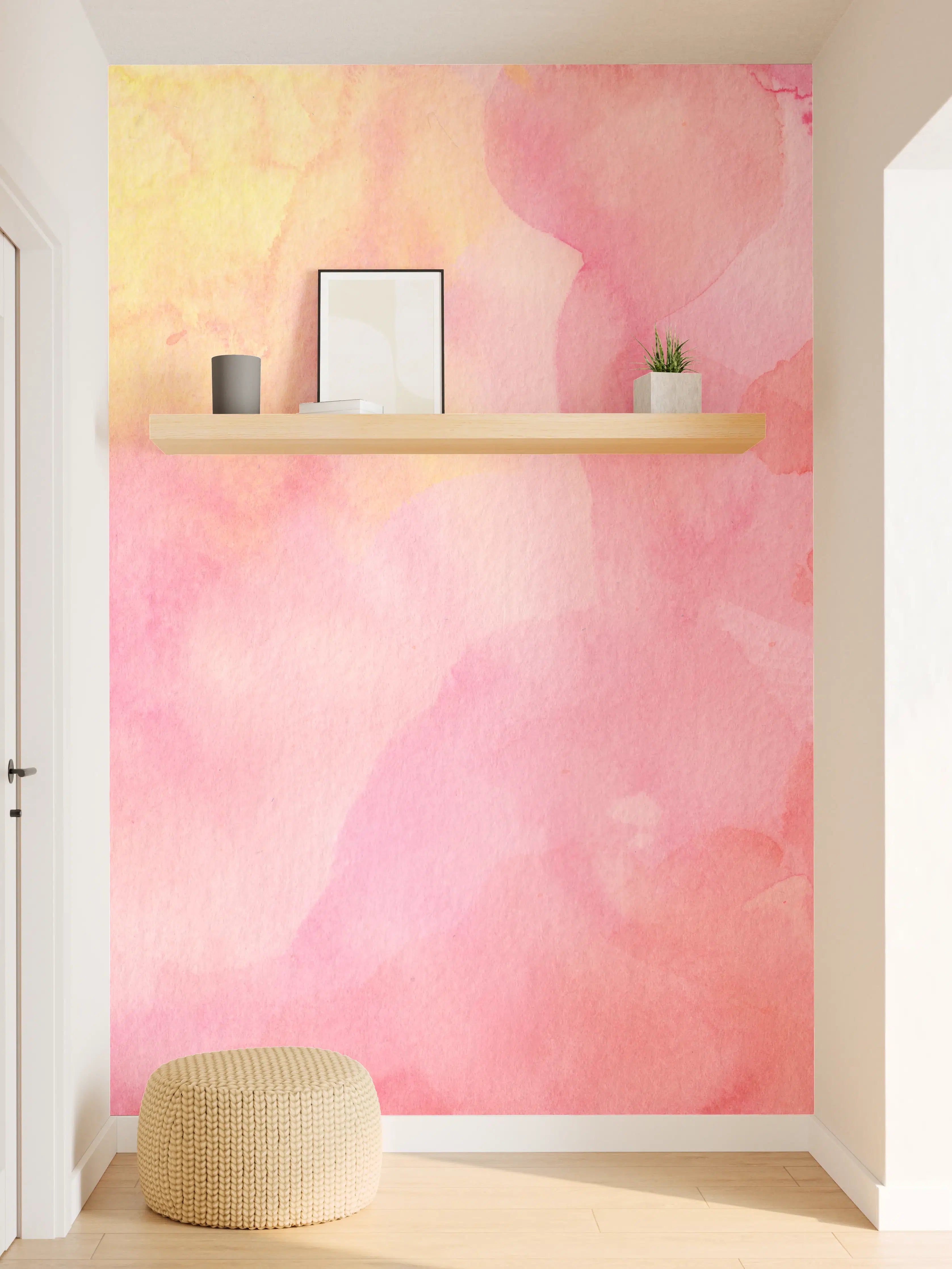 Wandverkleidung Flur - Rosa Verwaschenes Farben-Design