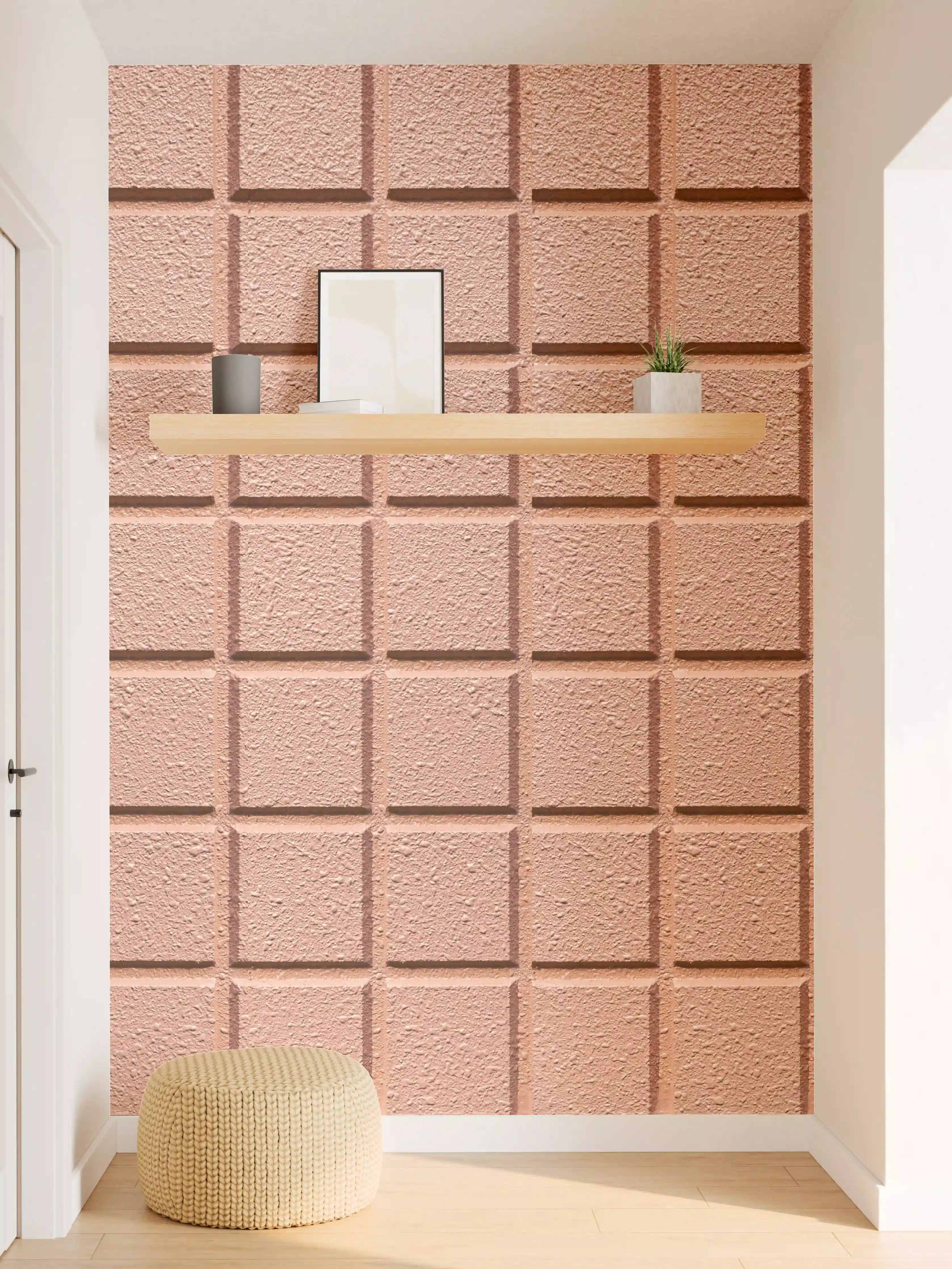 Wandverkleidung Flur - Rosafarbige Steintextur