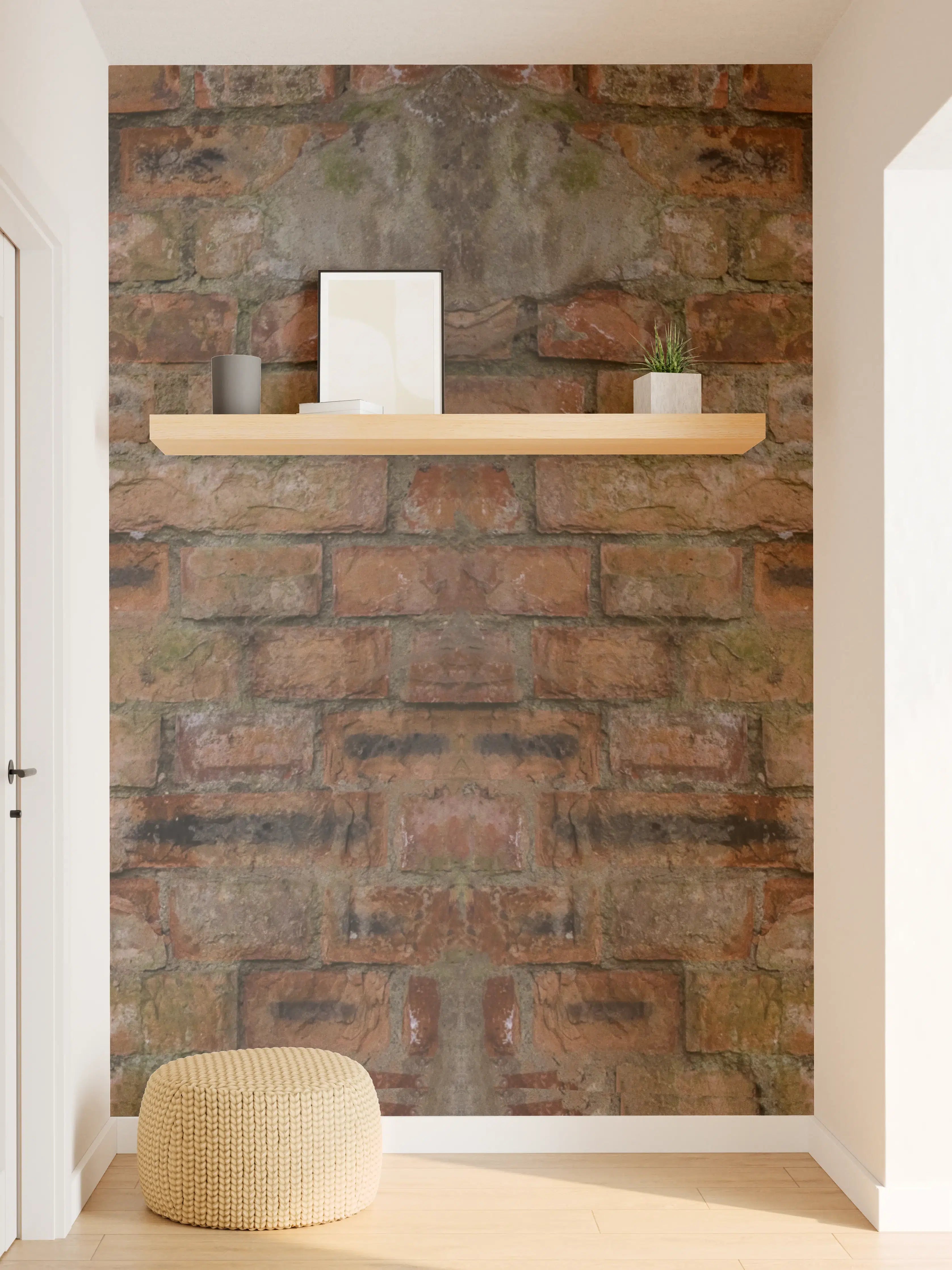 Wandverkleidung Flur - Rostige Ziegelsteinwand Textur