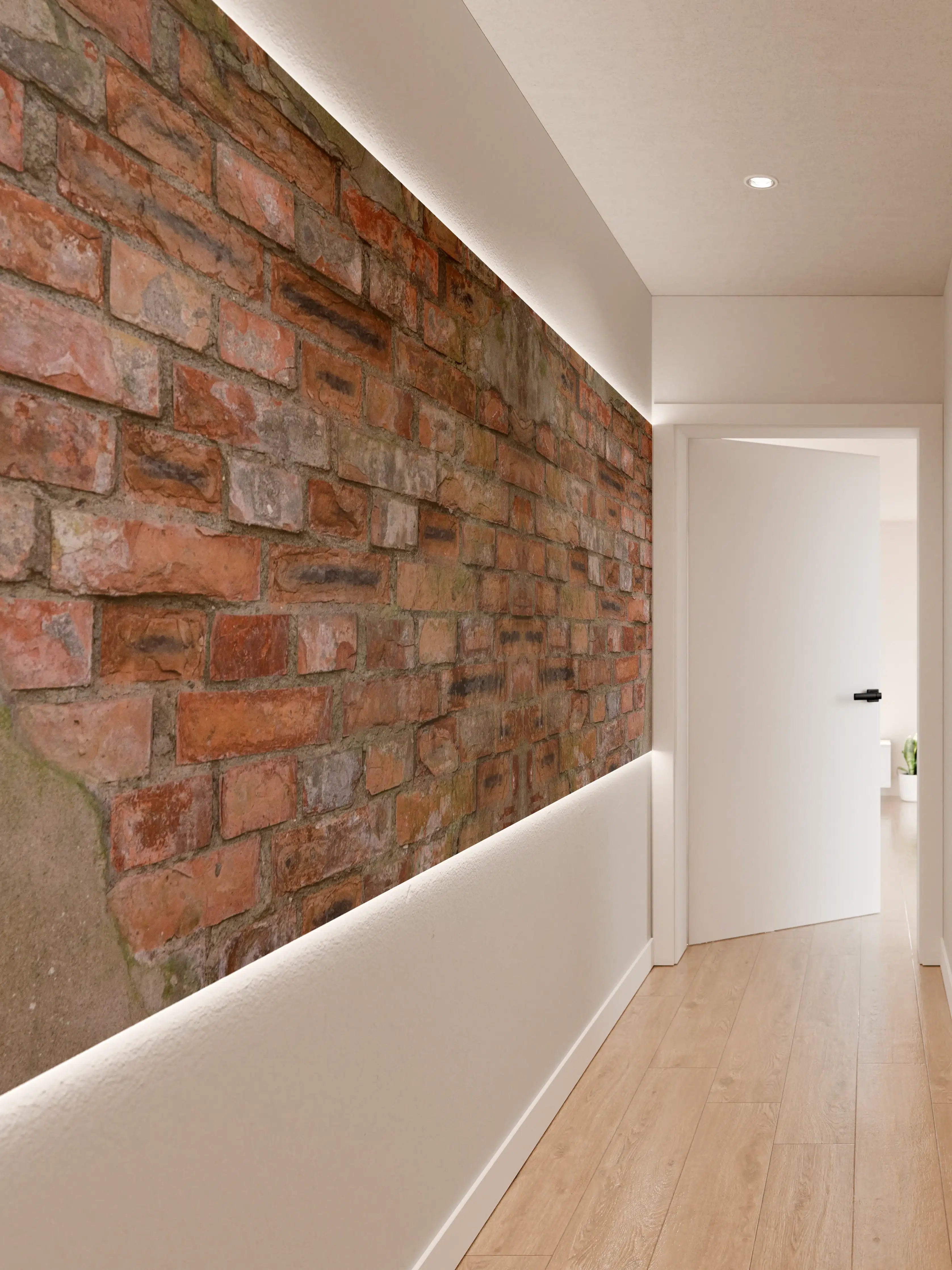 Wandverkleidung Flur - Rostige Ziegelsteinwand Textur