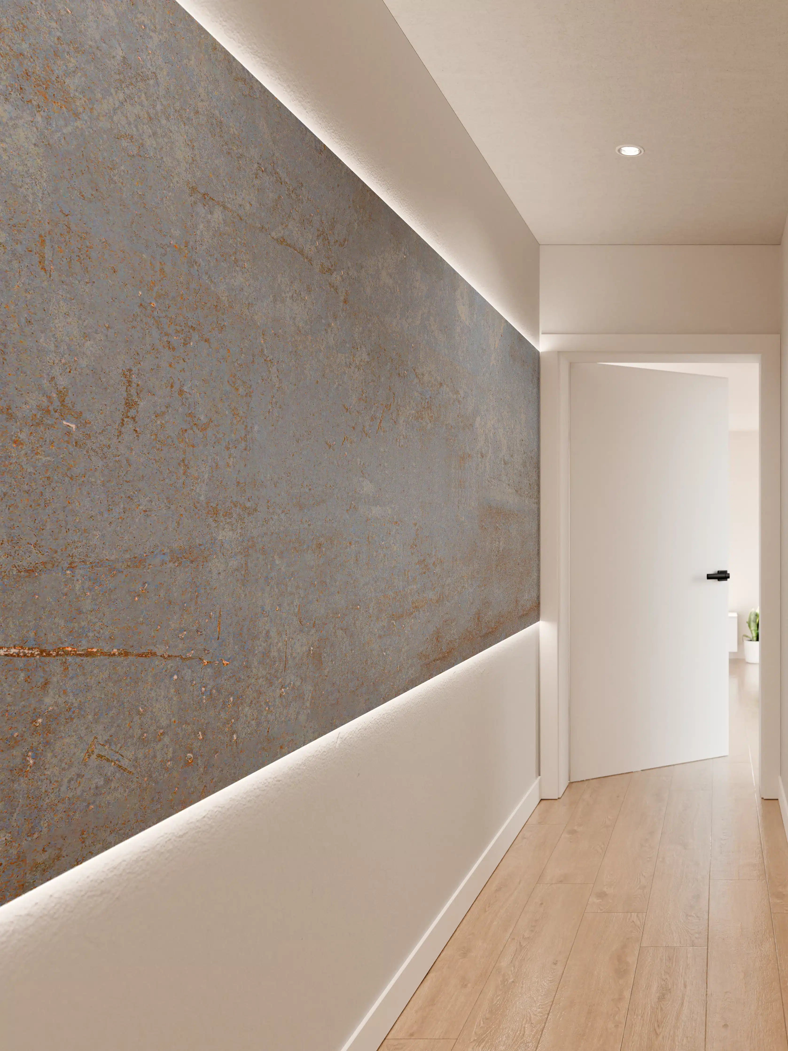 Wandverkleidung Flur - Rostiger Marmor aus Zement Textur