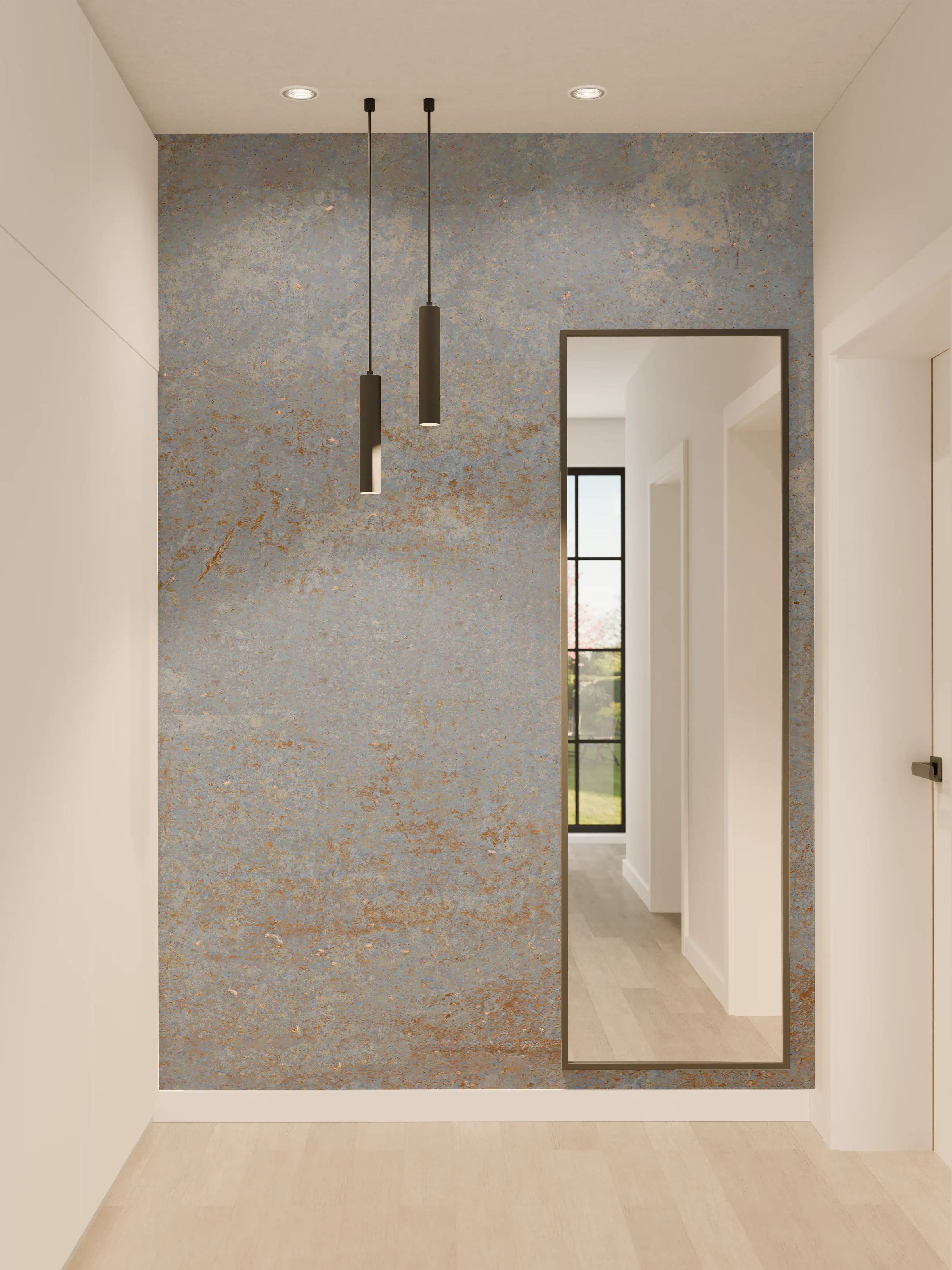 Wandverkleidung Flur - Rostiger Marmor aus Zement Textur