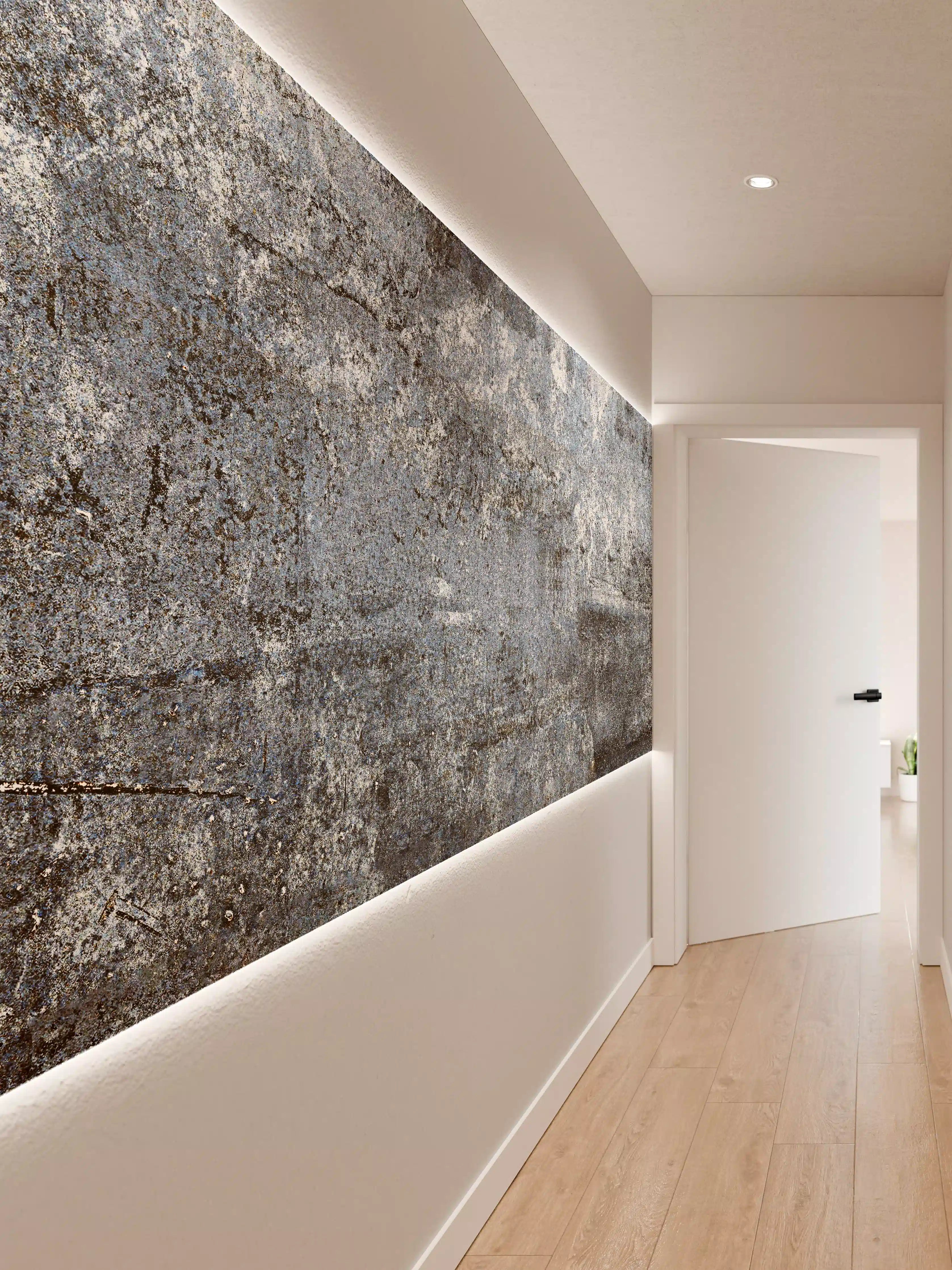 Wandverkleidung Flur - Rostiger Marmor aus Zement