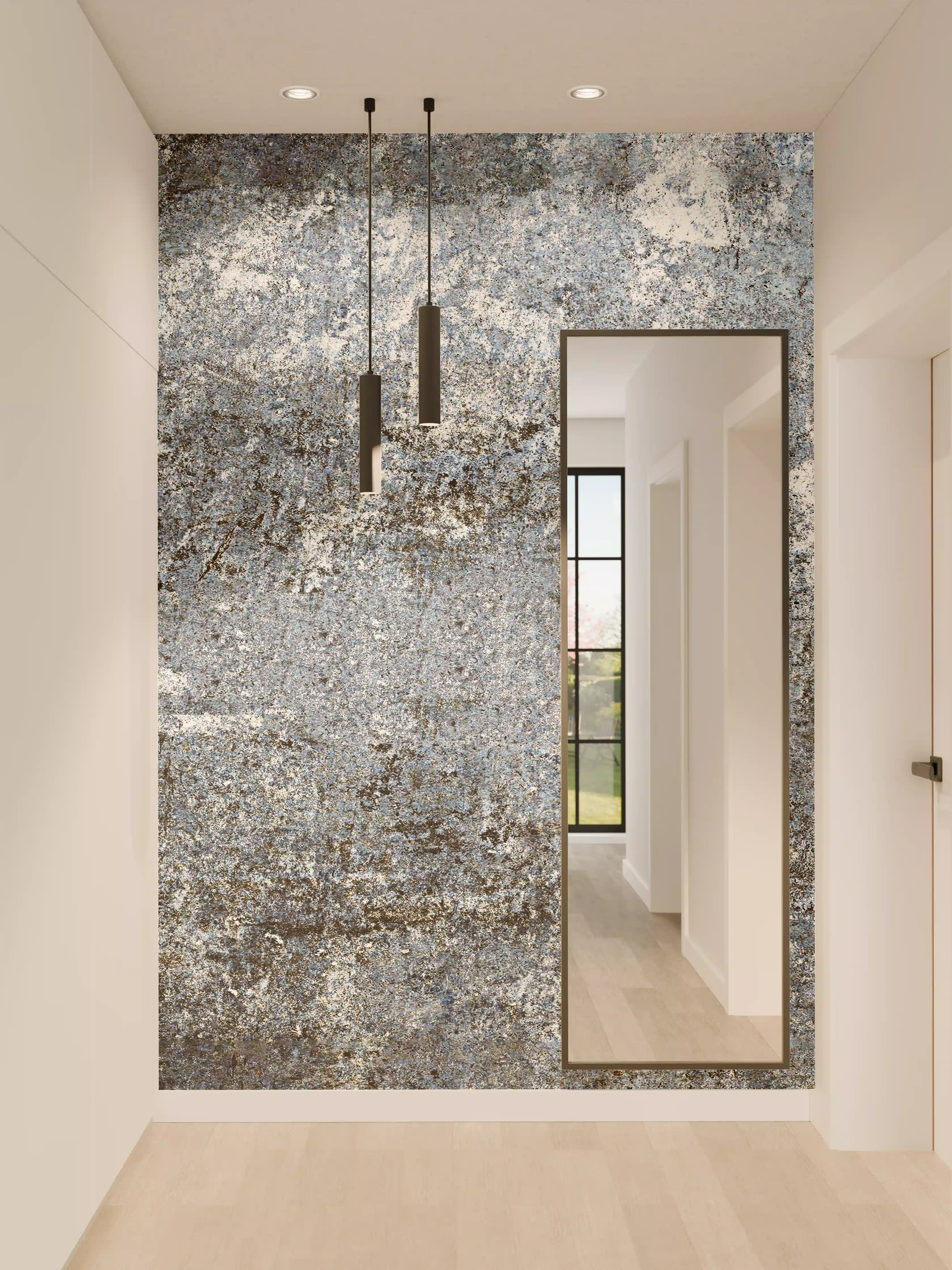 Wandverkleidung Flur - Rostiger Marmor aus Zement