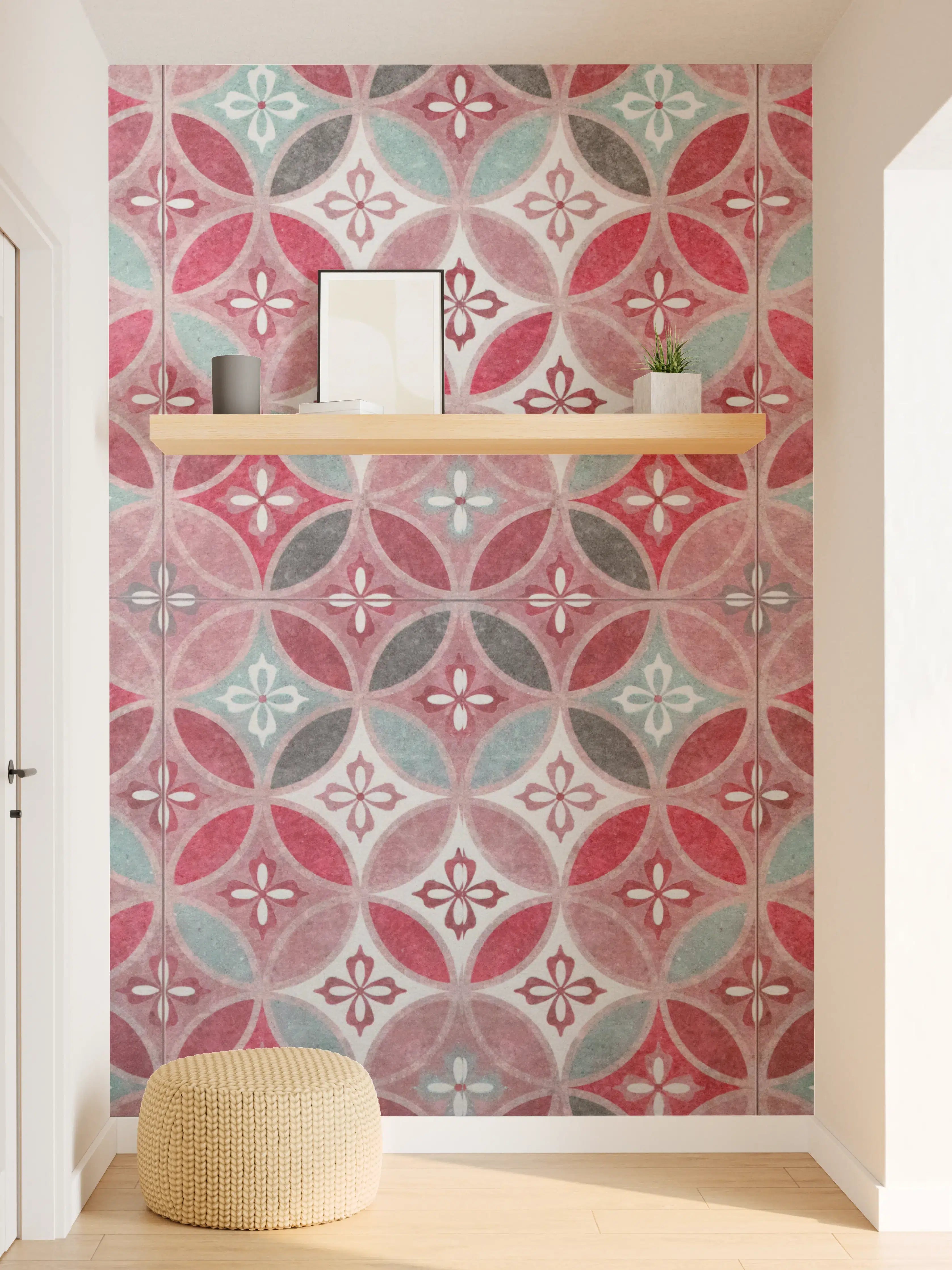 Wandverkleidung Flur - Rote anthrazit Struktur