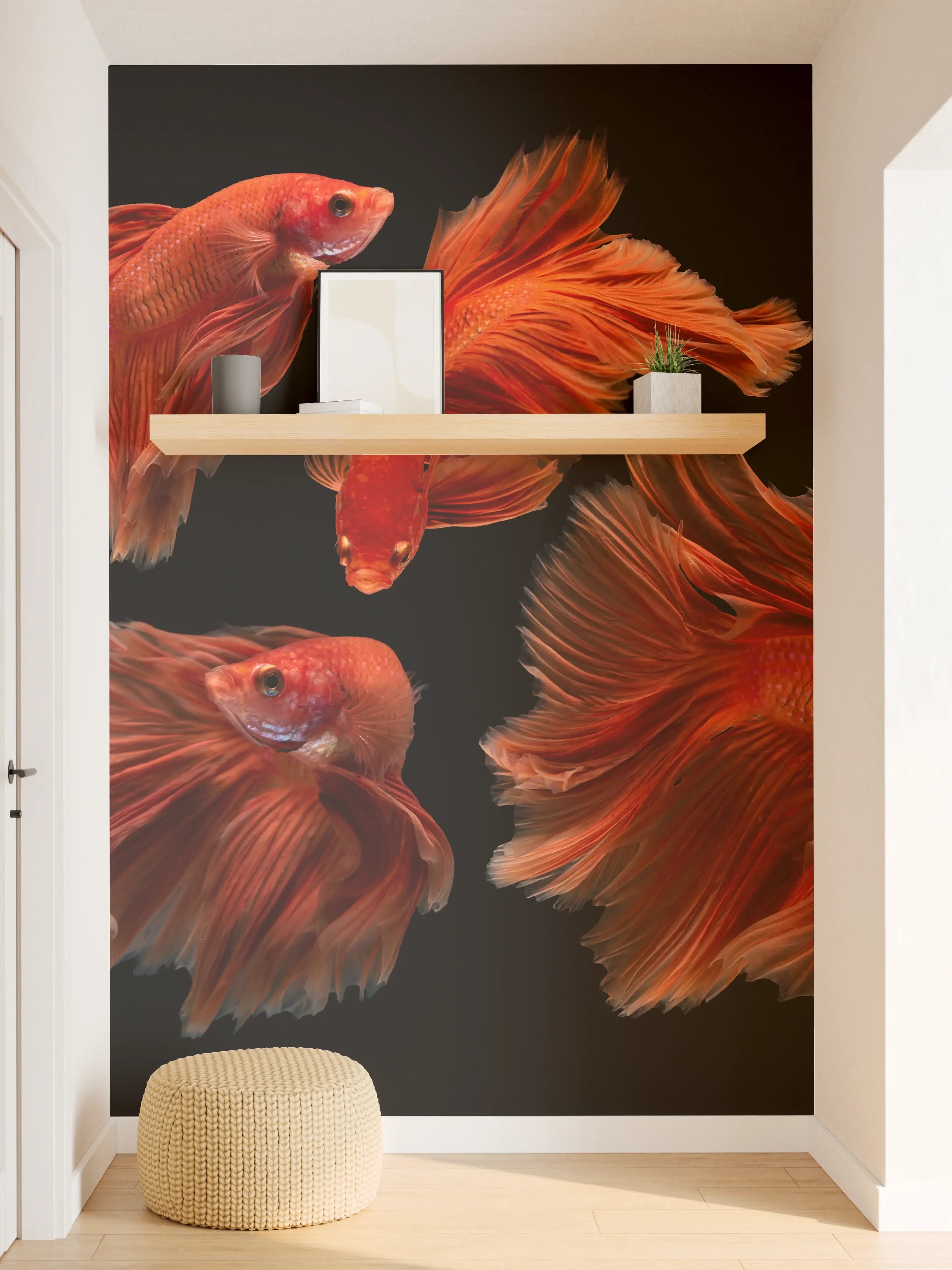 Wandverkleidung Flur - Roter Betta Fisch