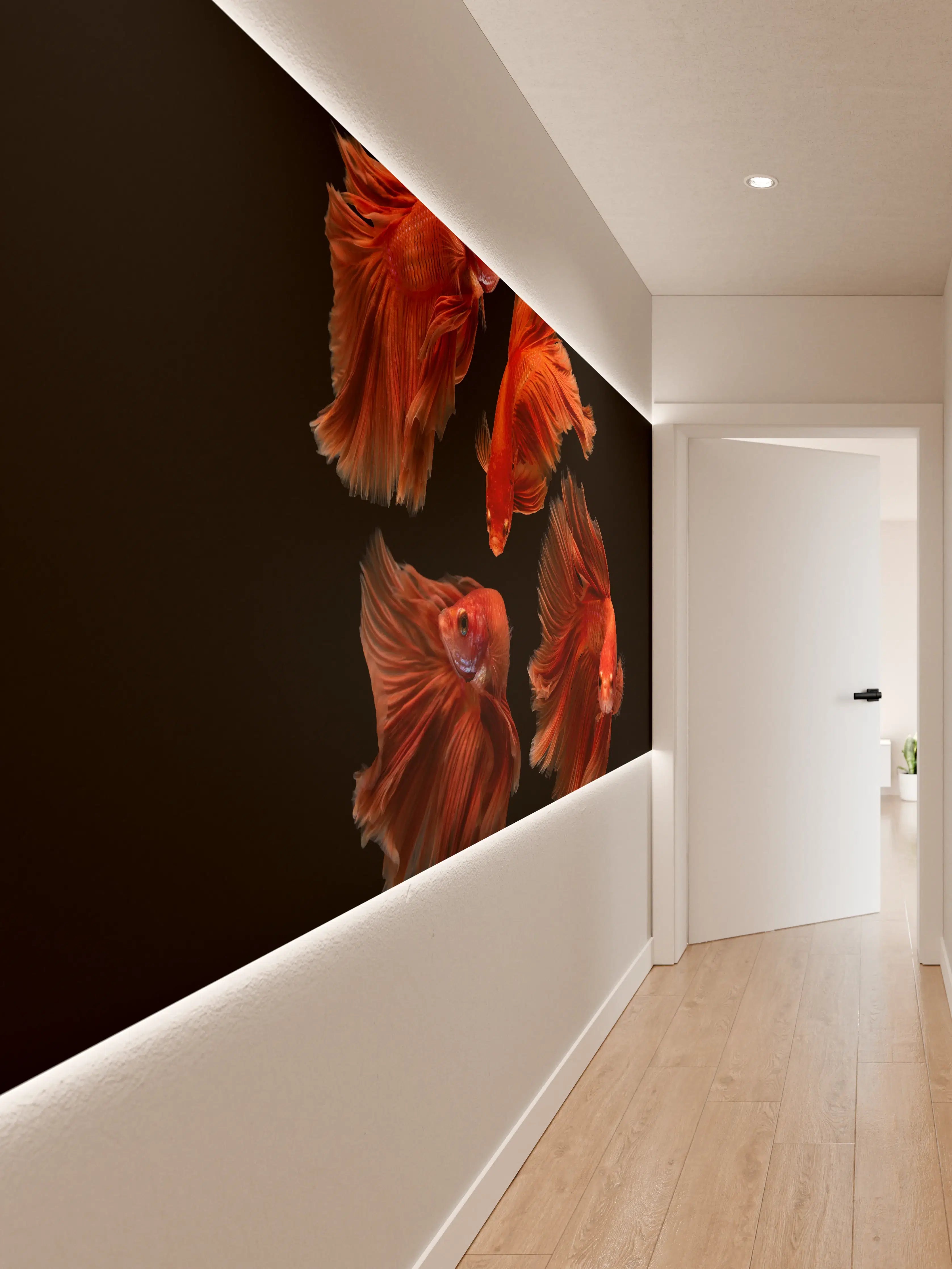Wandverkleidung Flur - Roter Betta Fisch