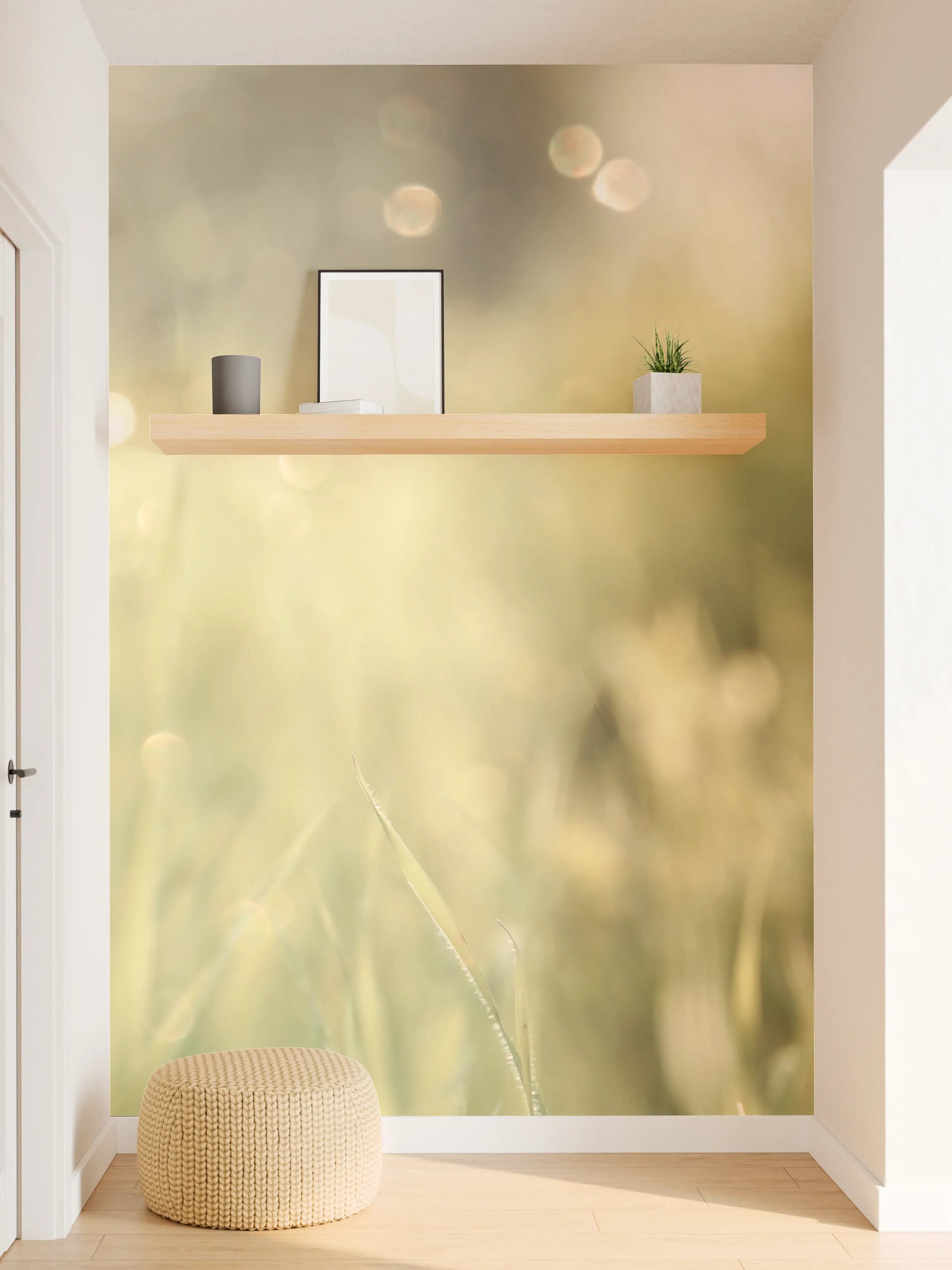 Wandverkleidung Flur - Roter Mohn auf Wiese