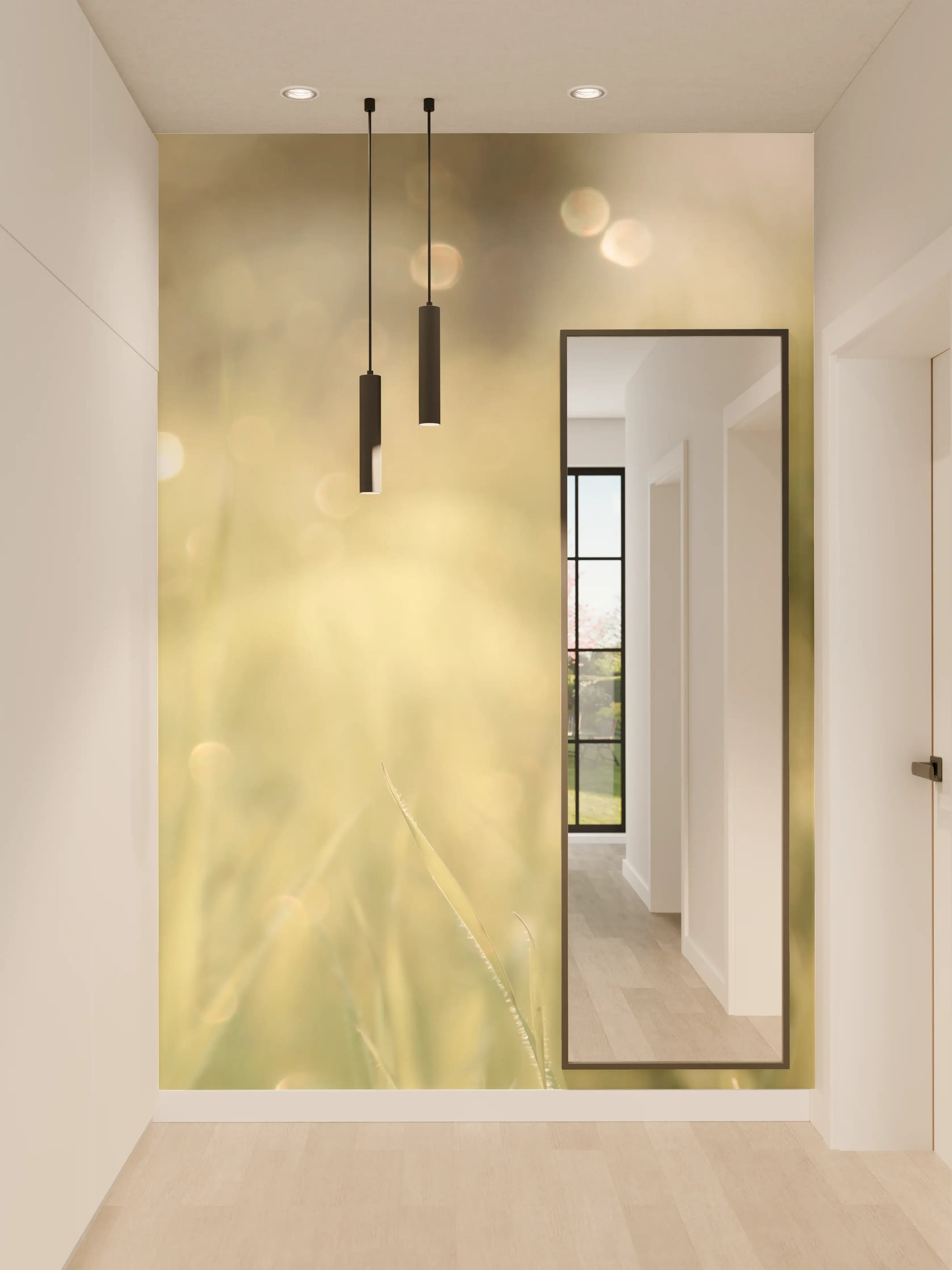 Wandverkleidung Flur - Roter Mohn auf Wiese