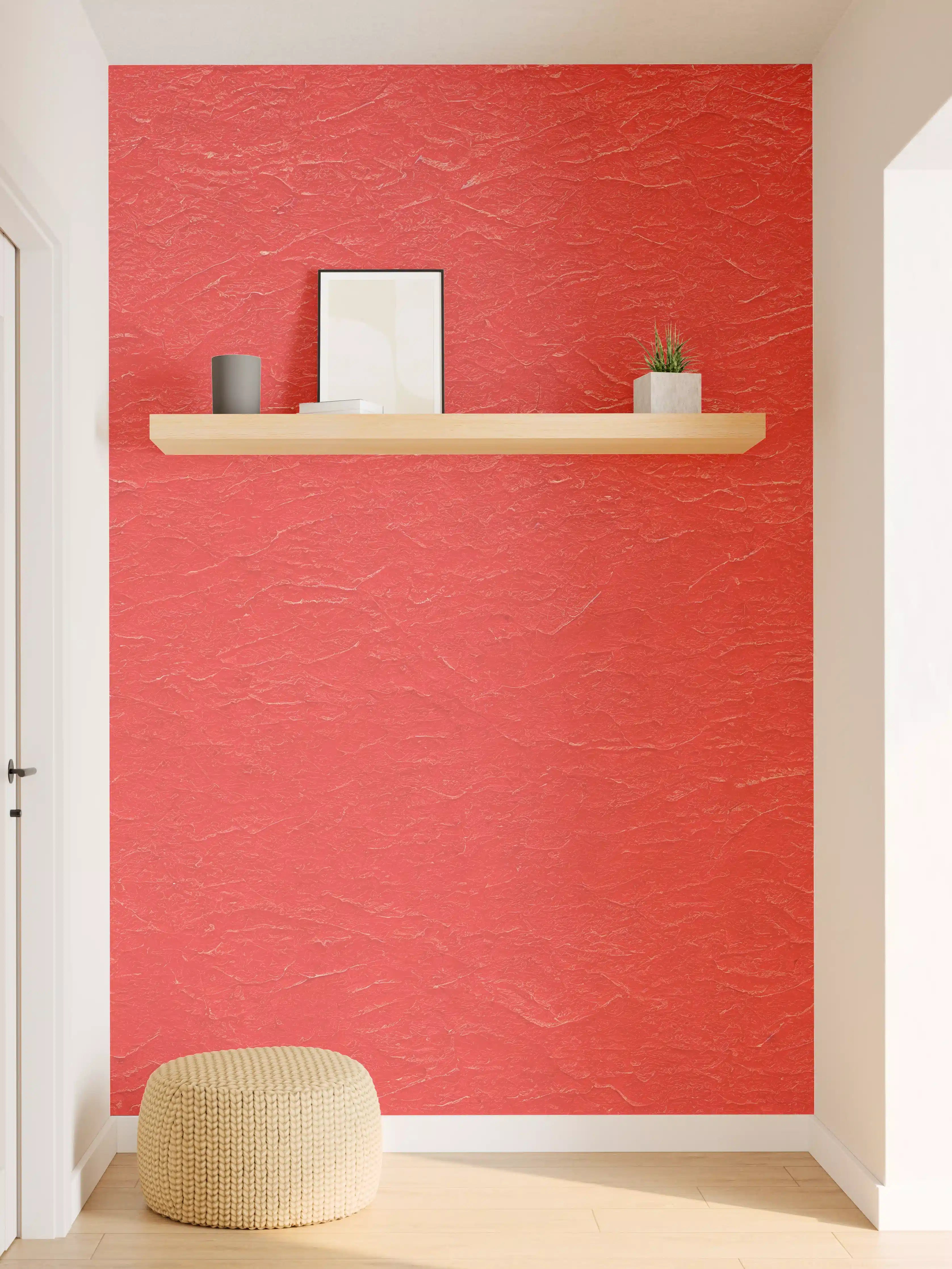 Wandverkleidung Flur - Rotes Wandmuster