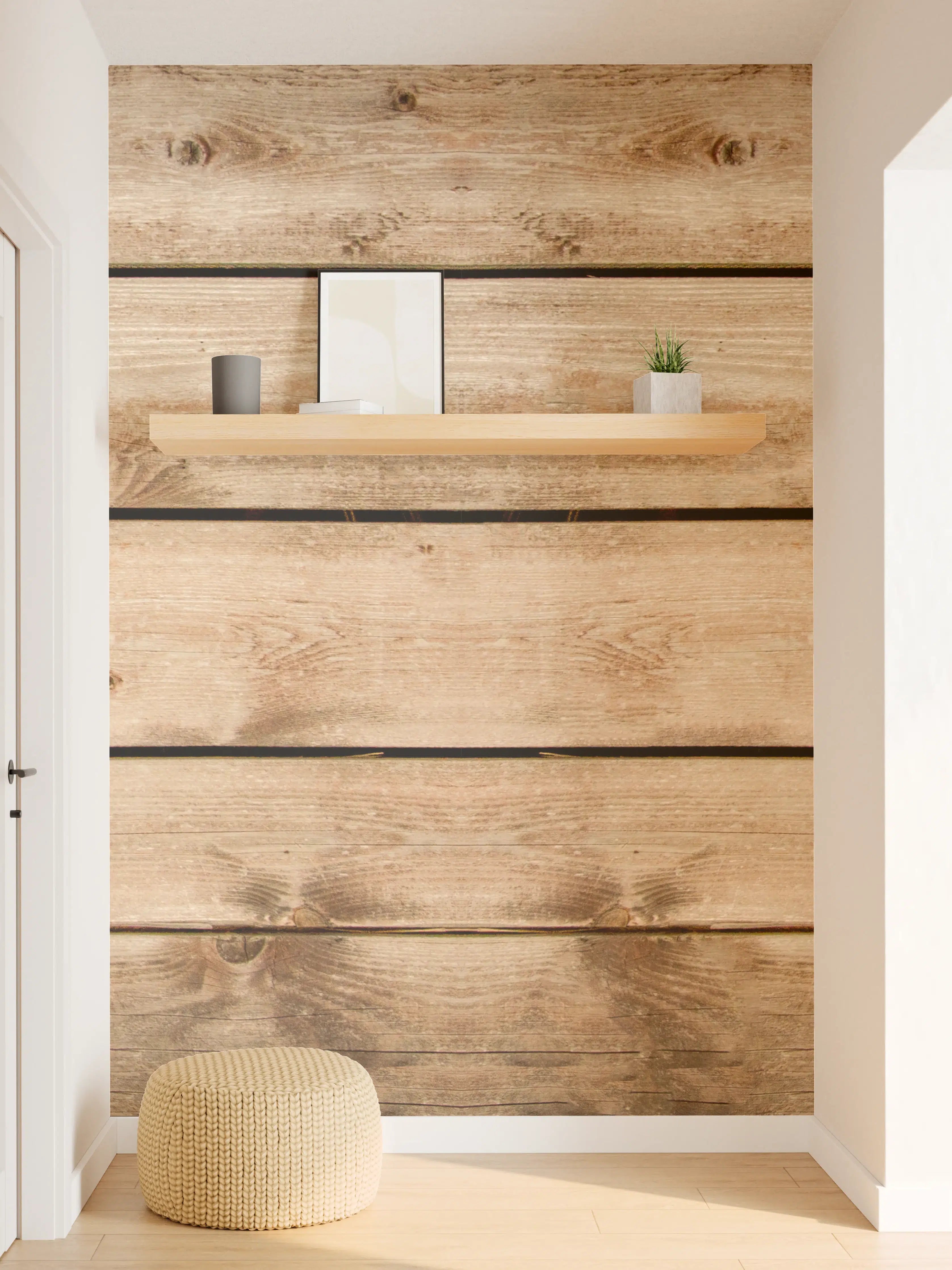 Wandverkleidung Flur - Rustikale Braun-Holz-Textur