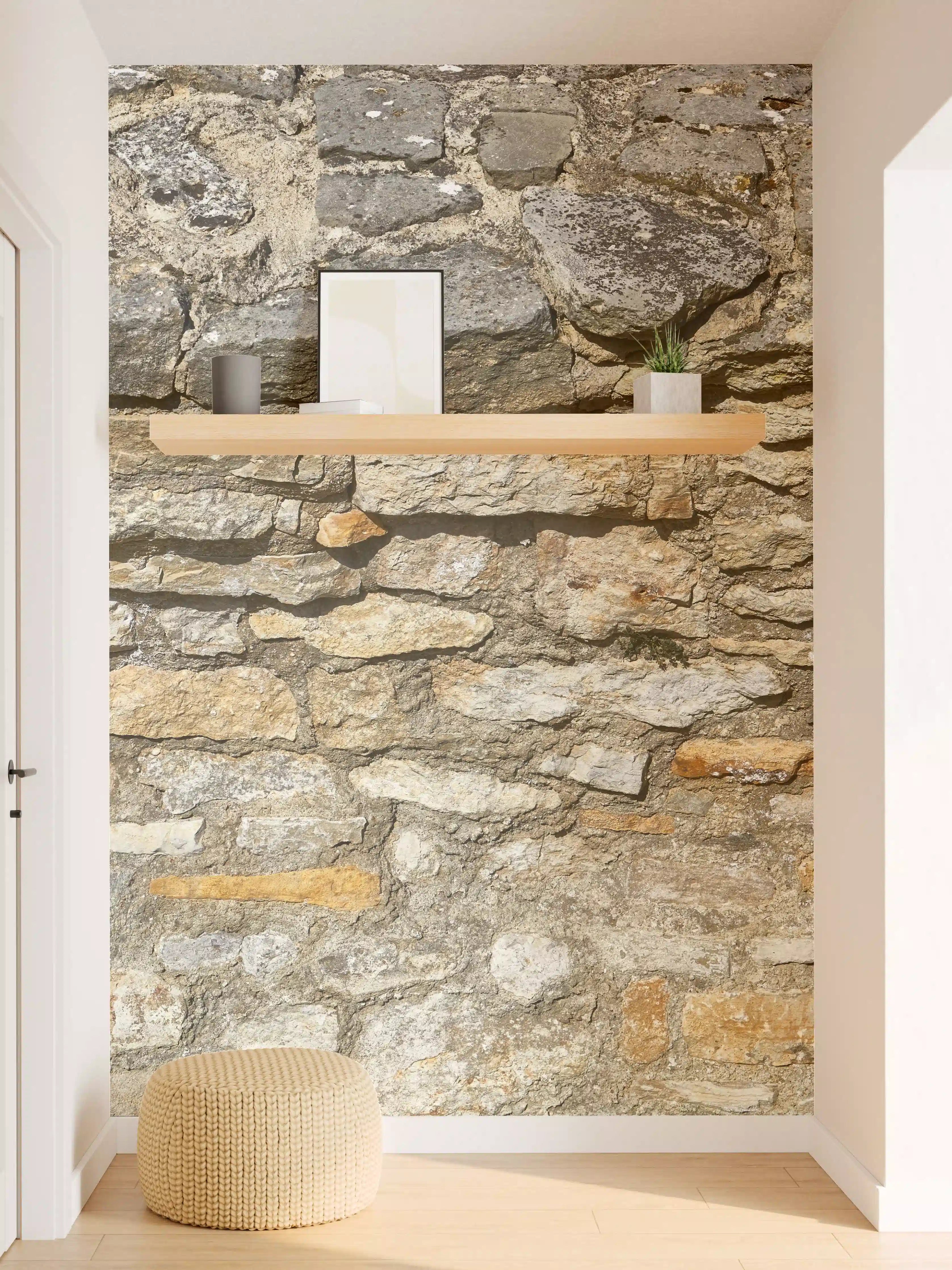 Wandverkleidung Flur - Rustikale Burgmauer