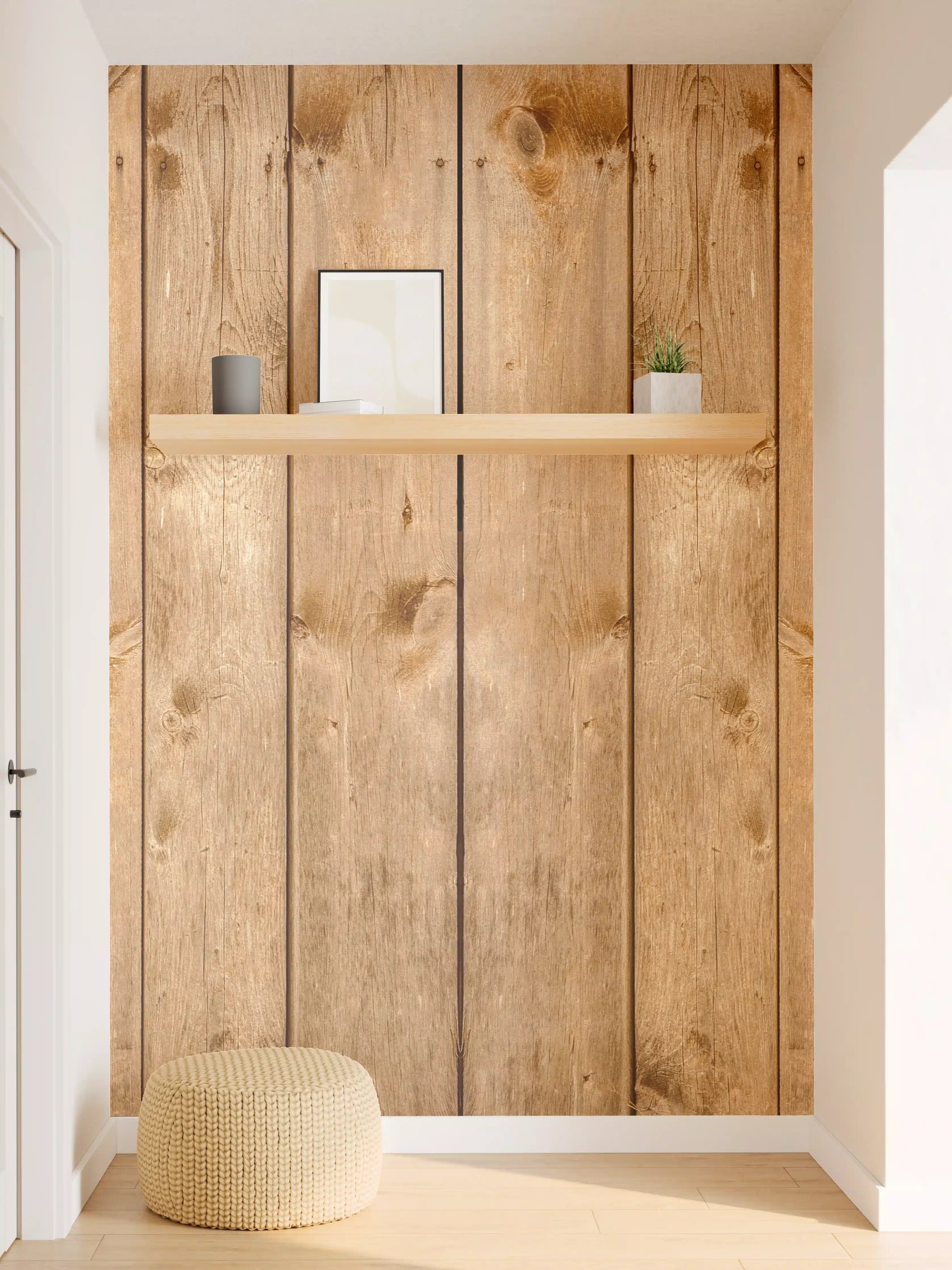 Wandverkleidung Flur - Rustikale Holzpaneele Braun