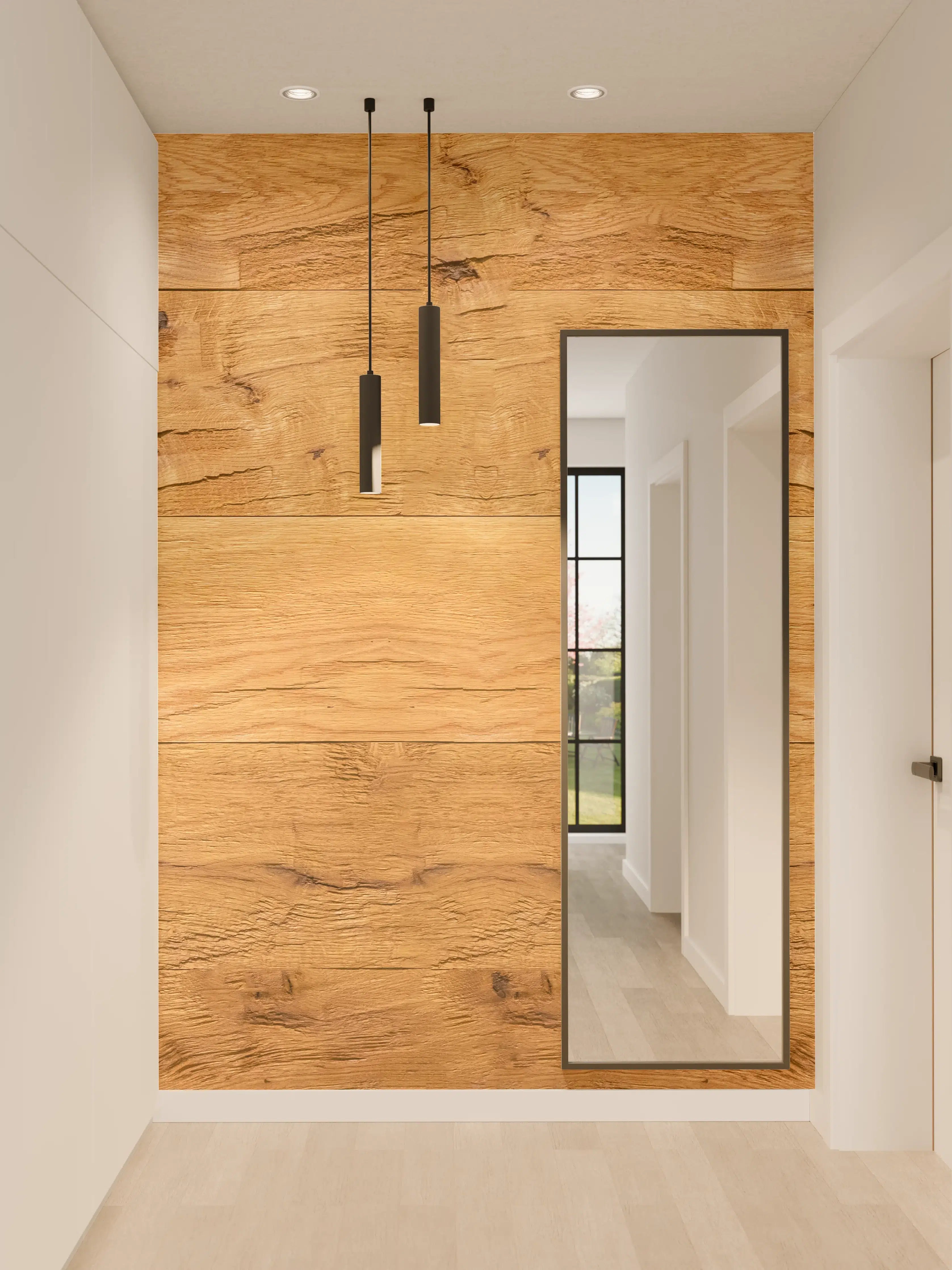 Wandverkleidung Flur - Rustikale Holzplatte