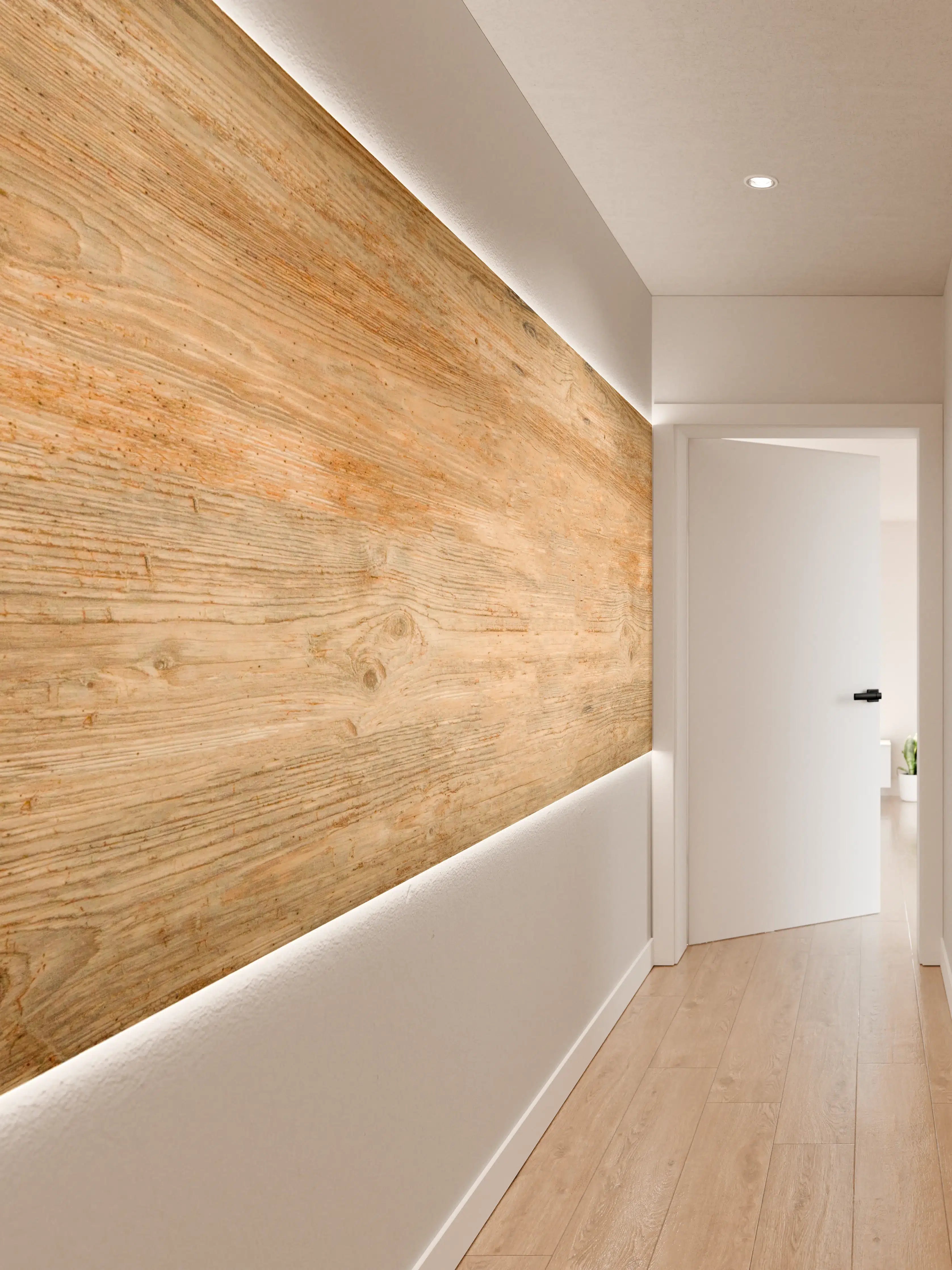 Wandverkleidung Flur - Rustikale Holztextur Panorama