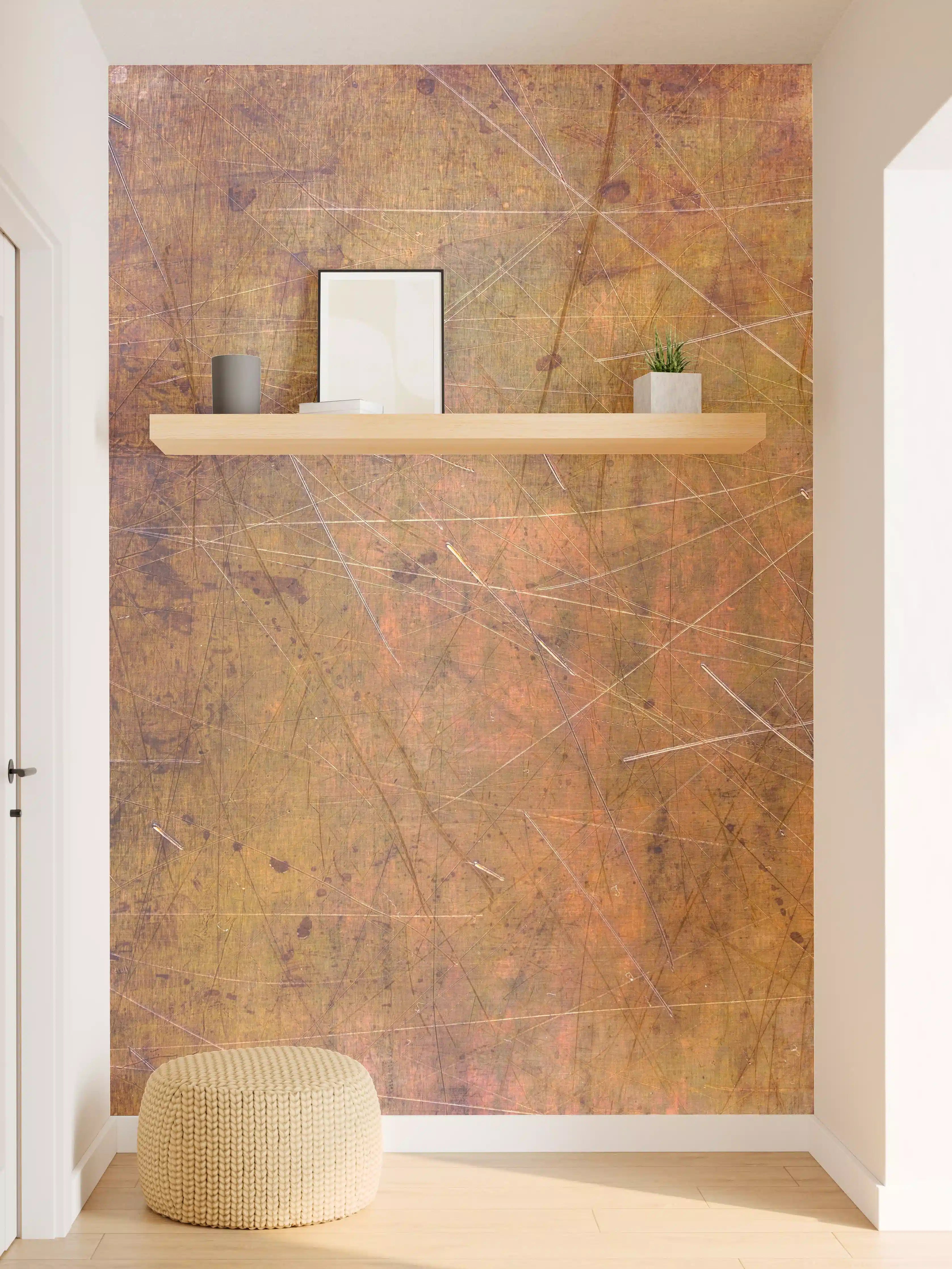 Wandverkleidung Flur - Rustikale Metalltextur mit Kratzern