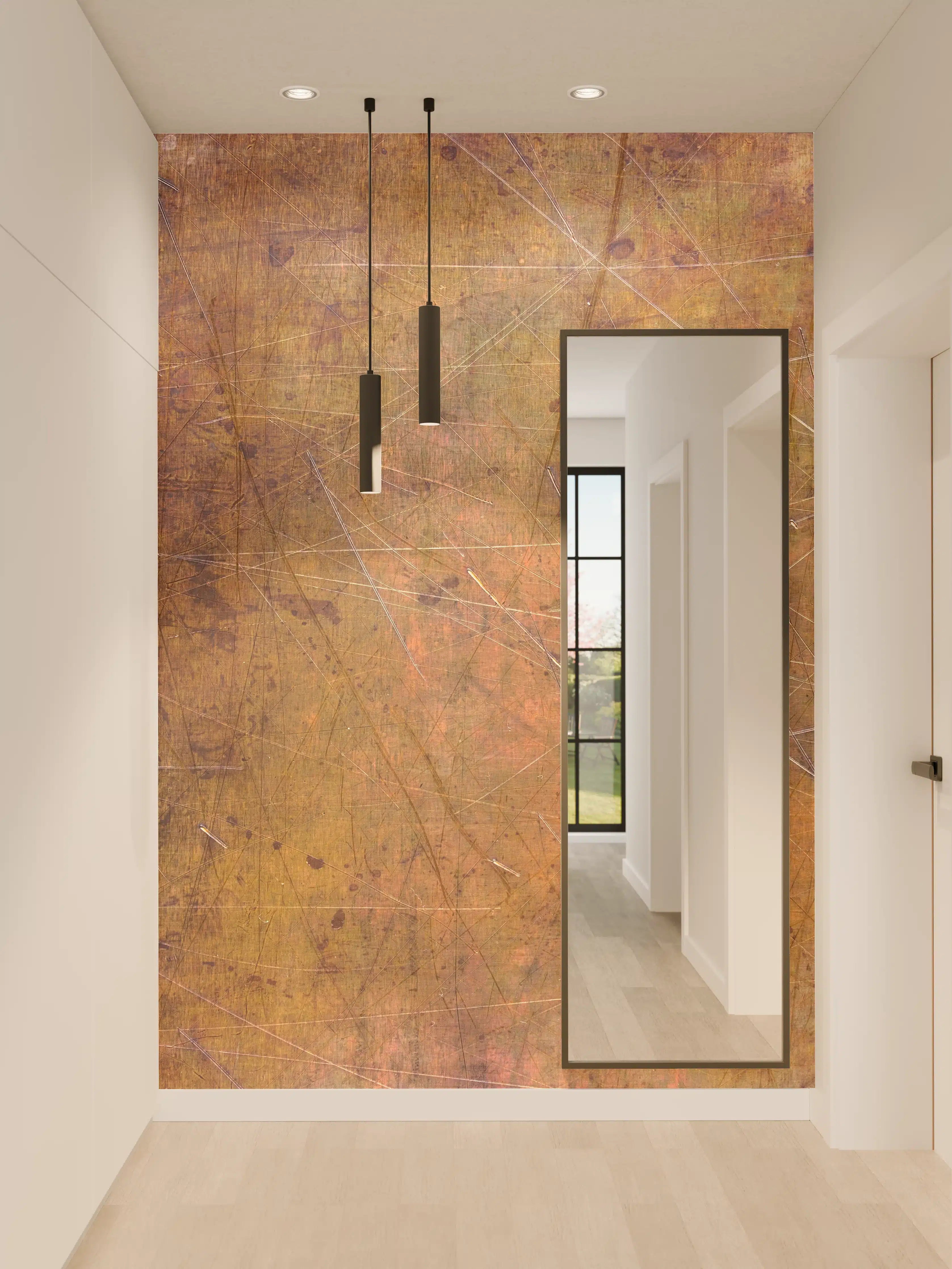 Wandverkleidung Flur - Rustikale Metalltextur mit Kratzern