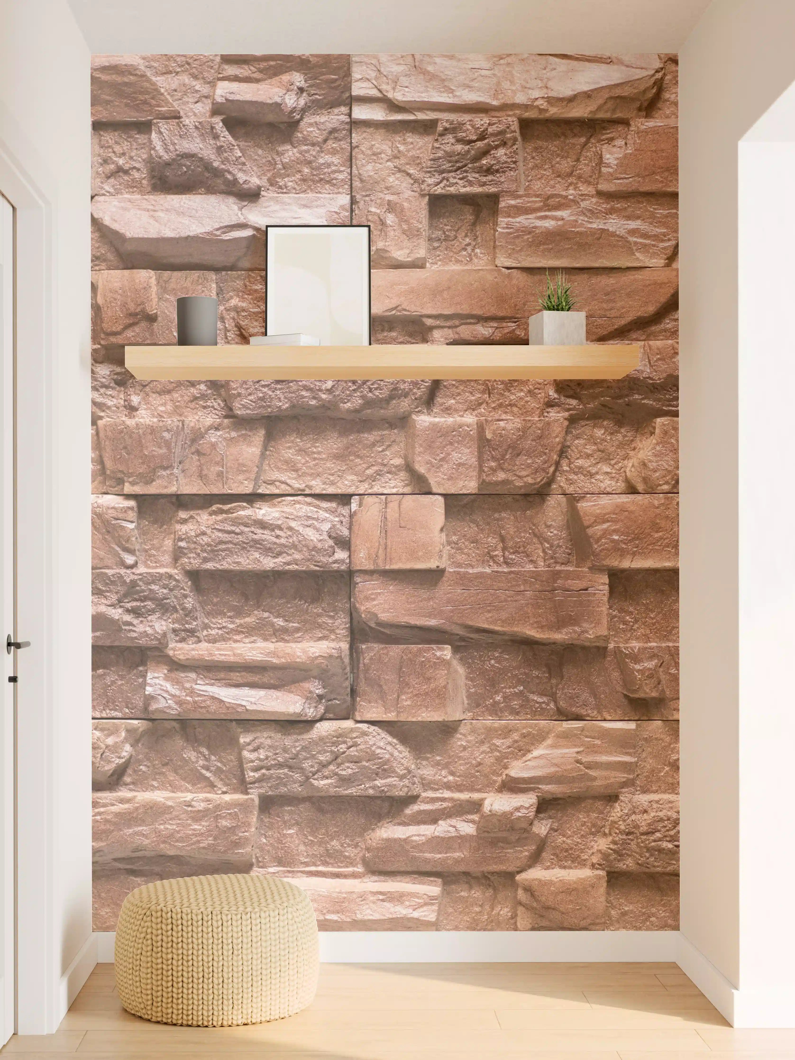 Wandverkleidung Flur - Rustikale Steinwand für modernes Ambiente