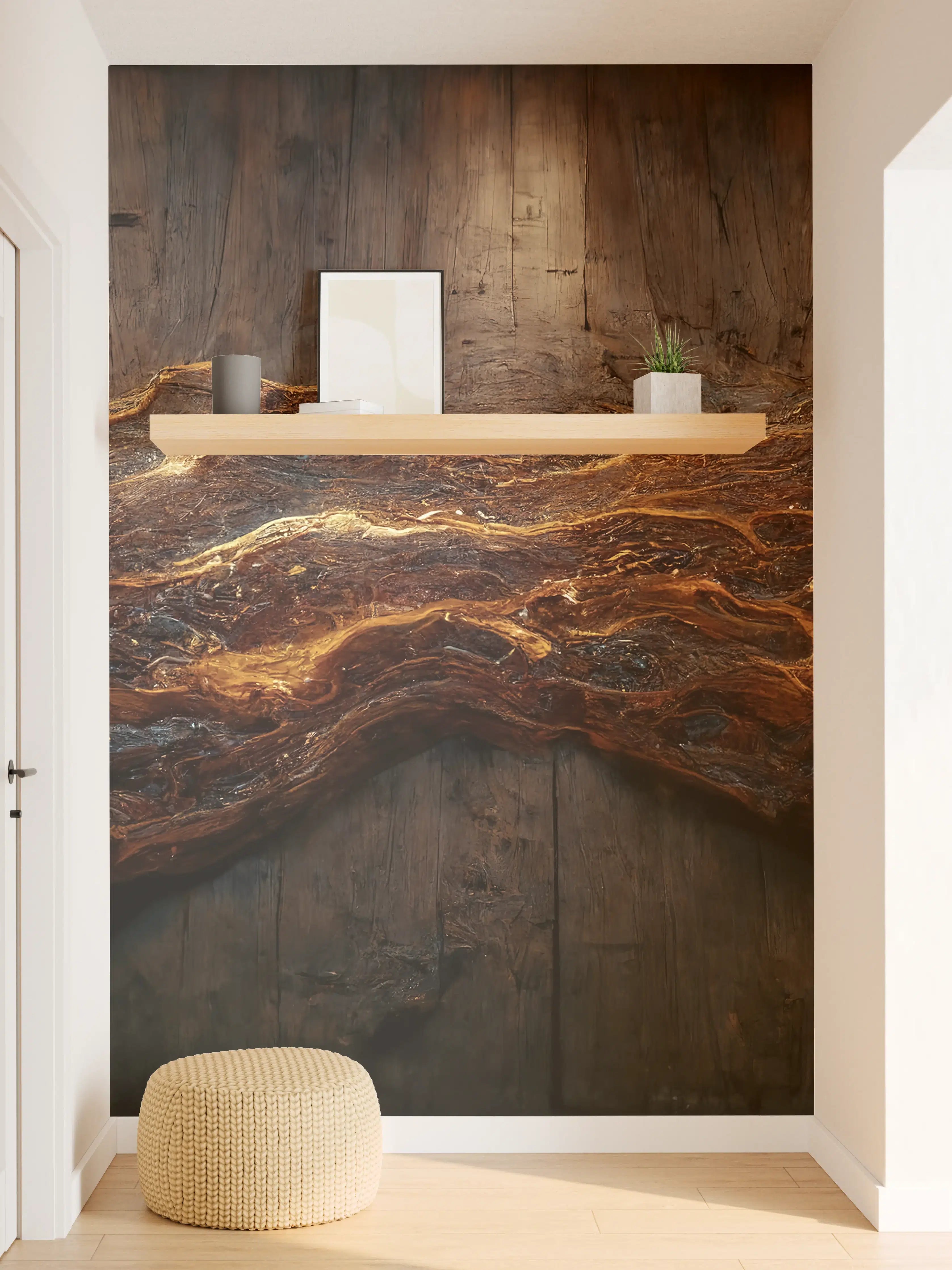 Wandverkleidung Flur - Rustikaler Holztisch mit einzigartiger Maserung