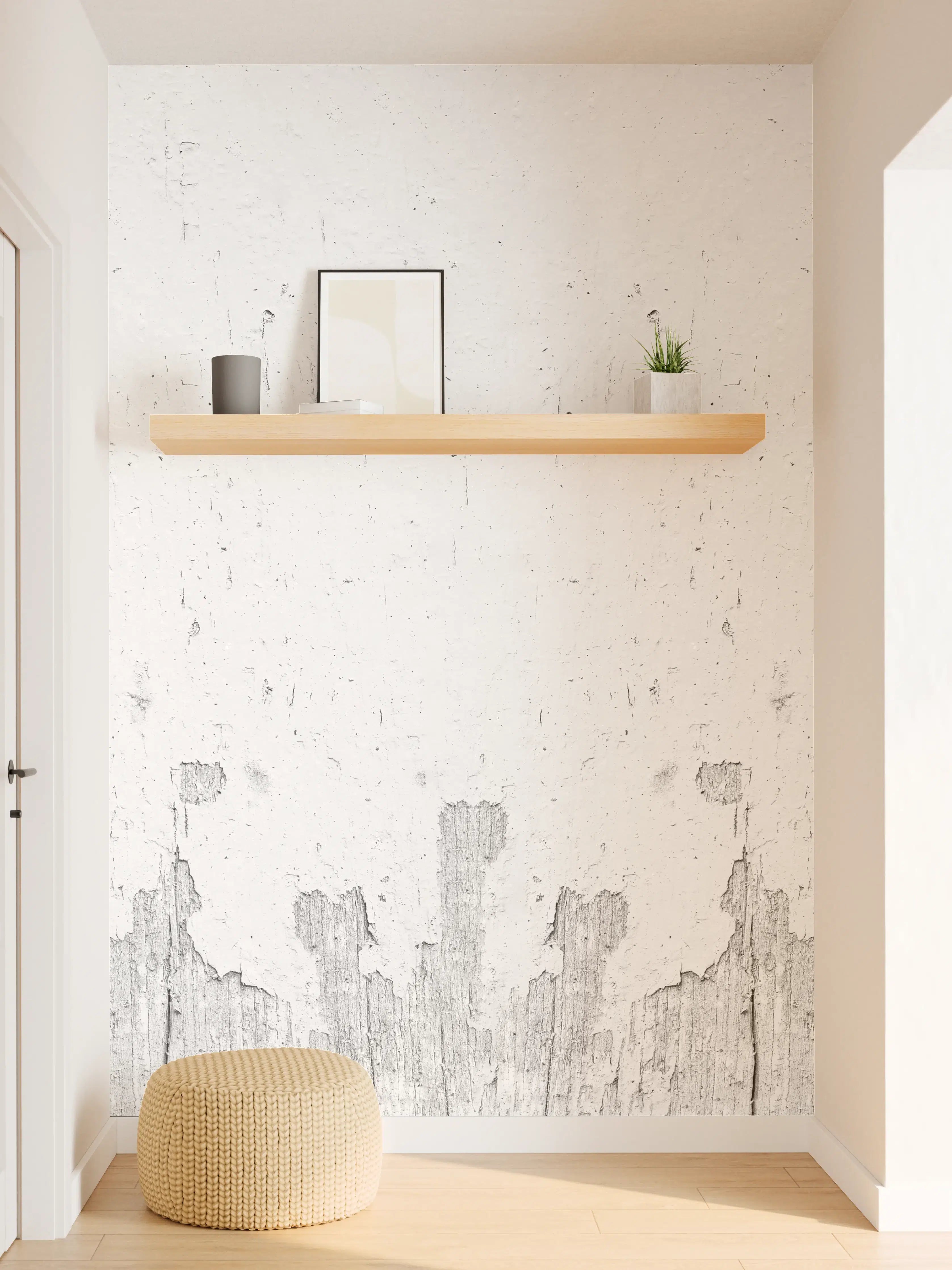 Wandverkleidung Flur - Rustikales weiß lackiertes Holz