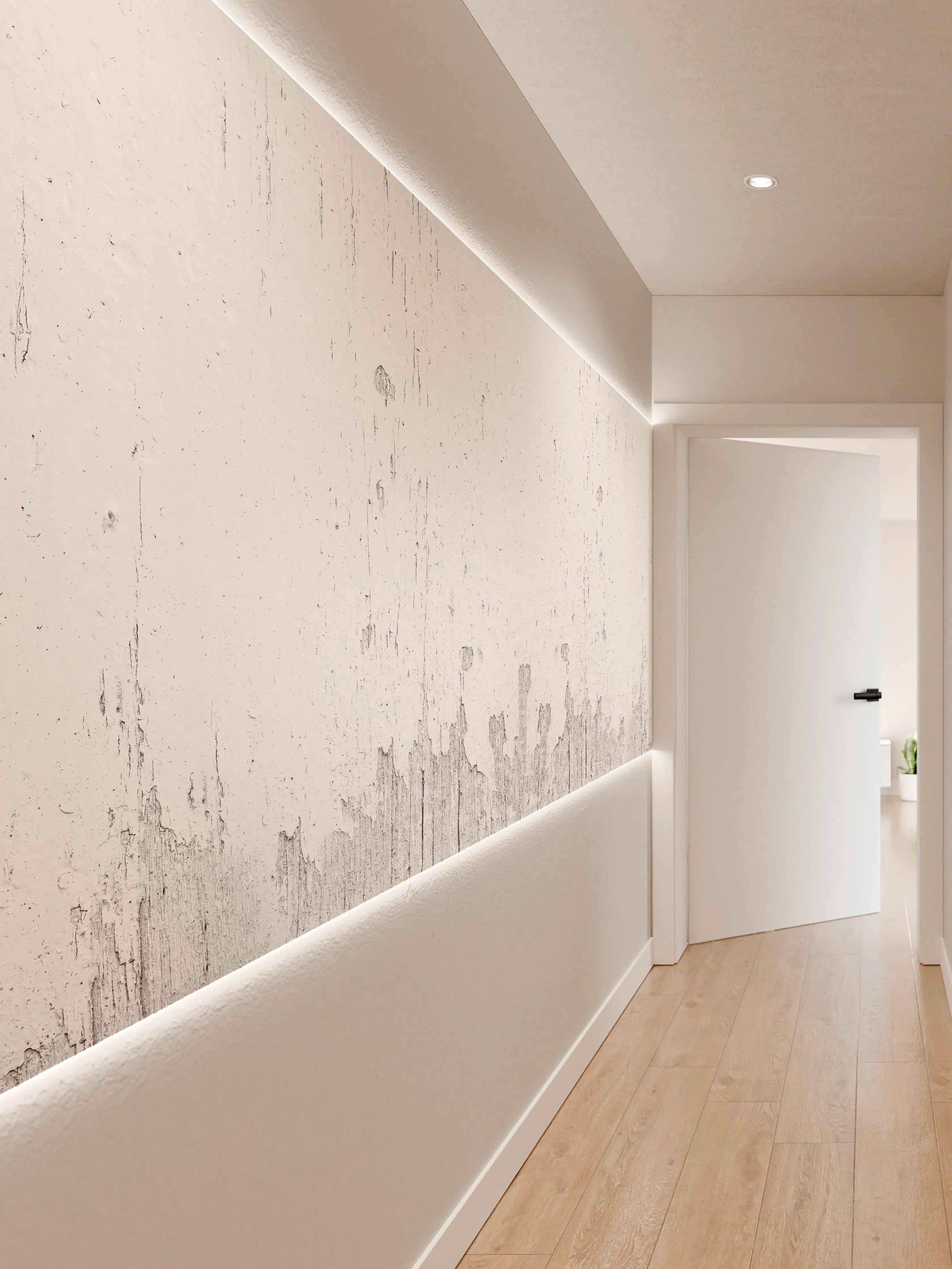 Wandverkleidung Flur - Rustikales weiß lackiertes Holz