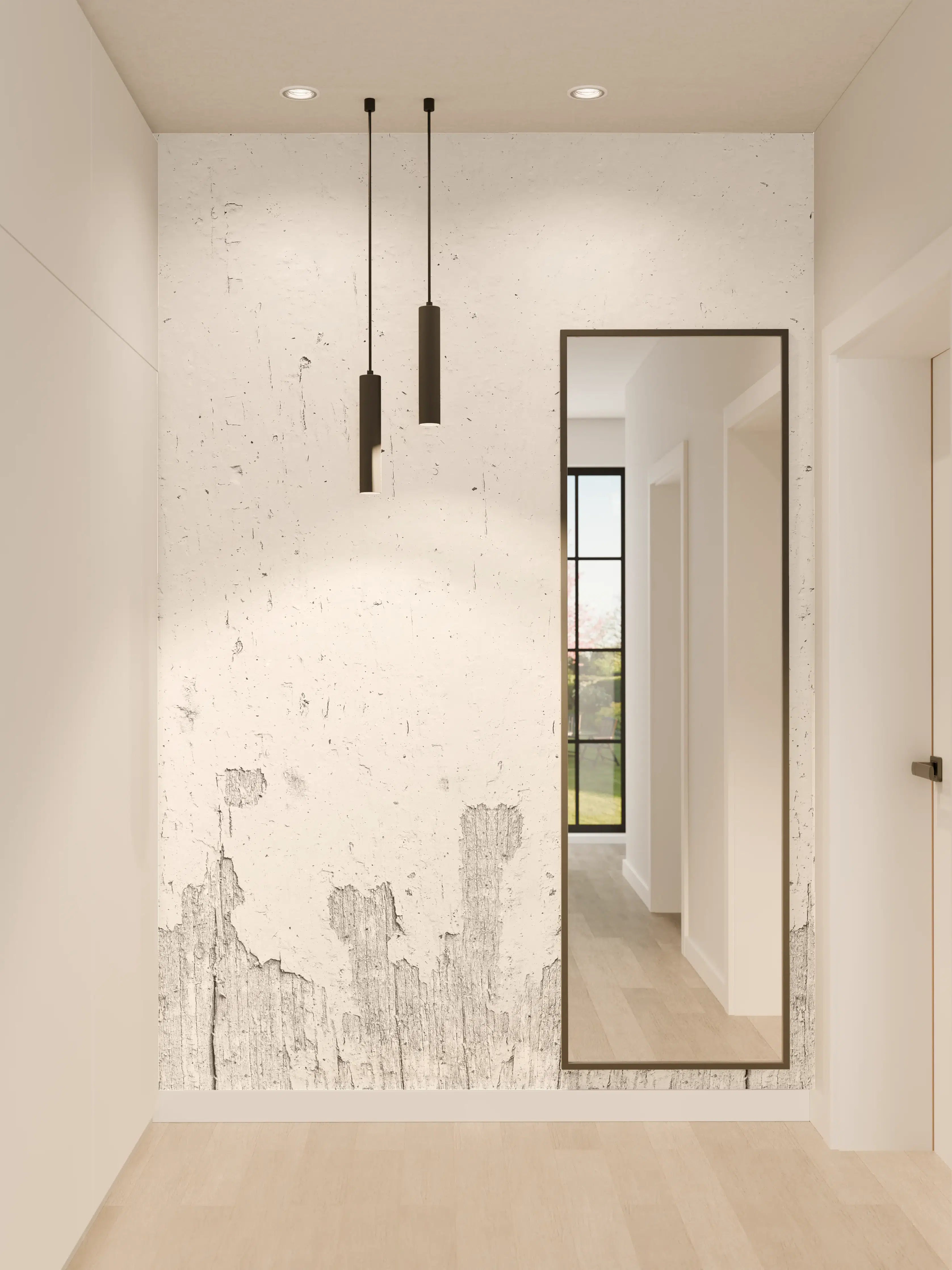 Wandverkleidung Flur - Rustikales weiß lackiertes Holz